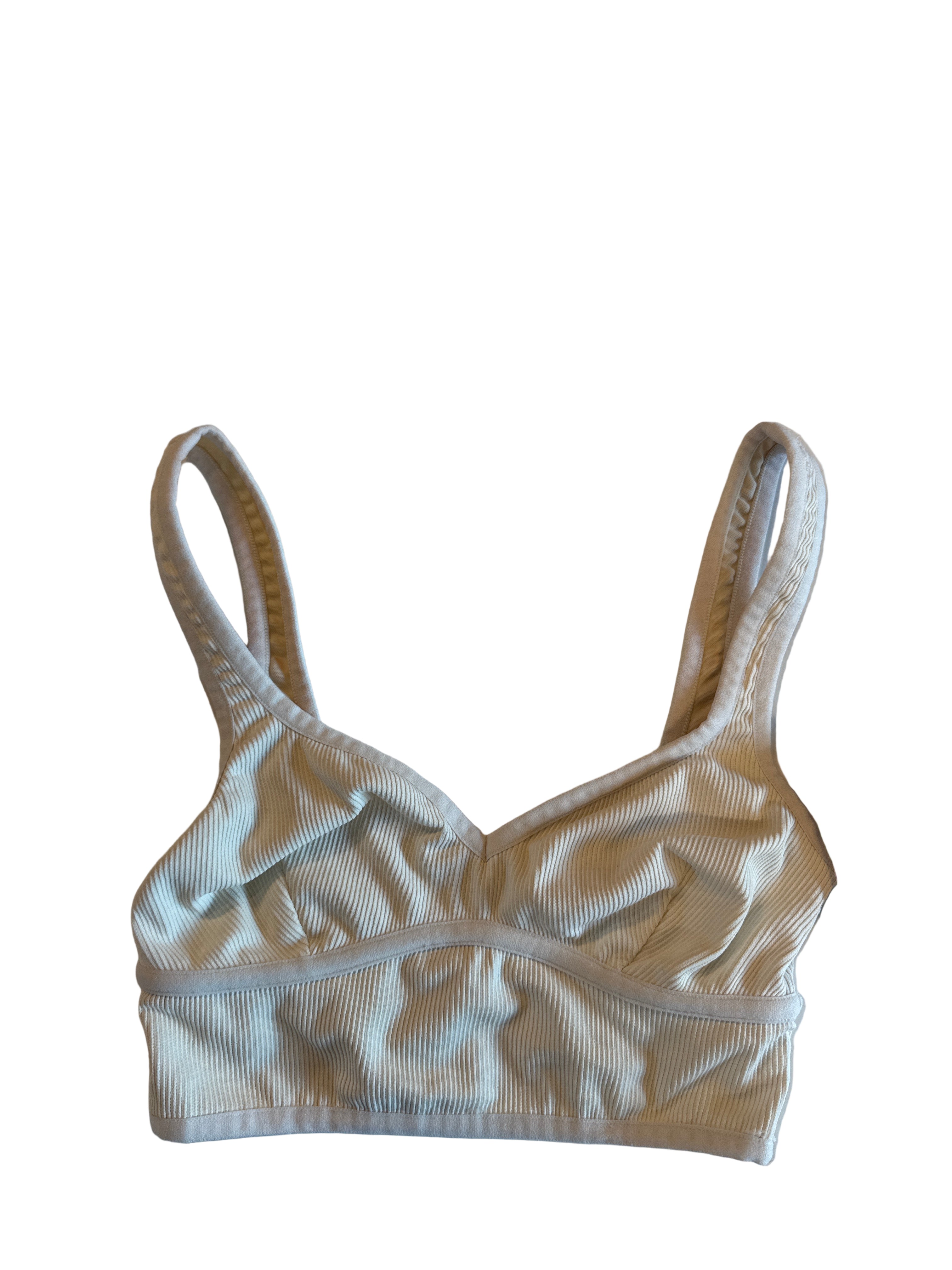 cream for love and lemons sports bra, xs