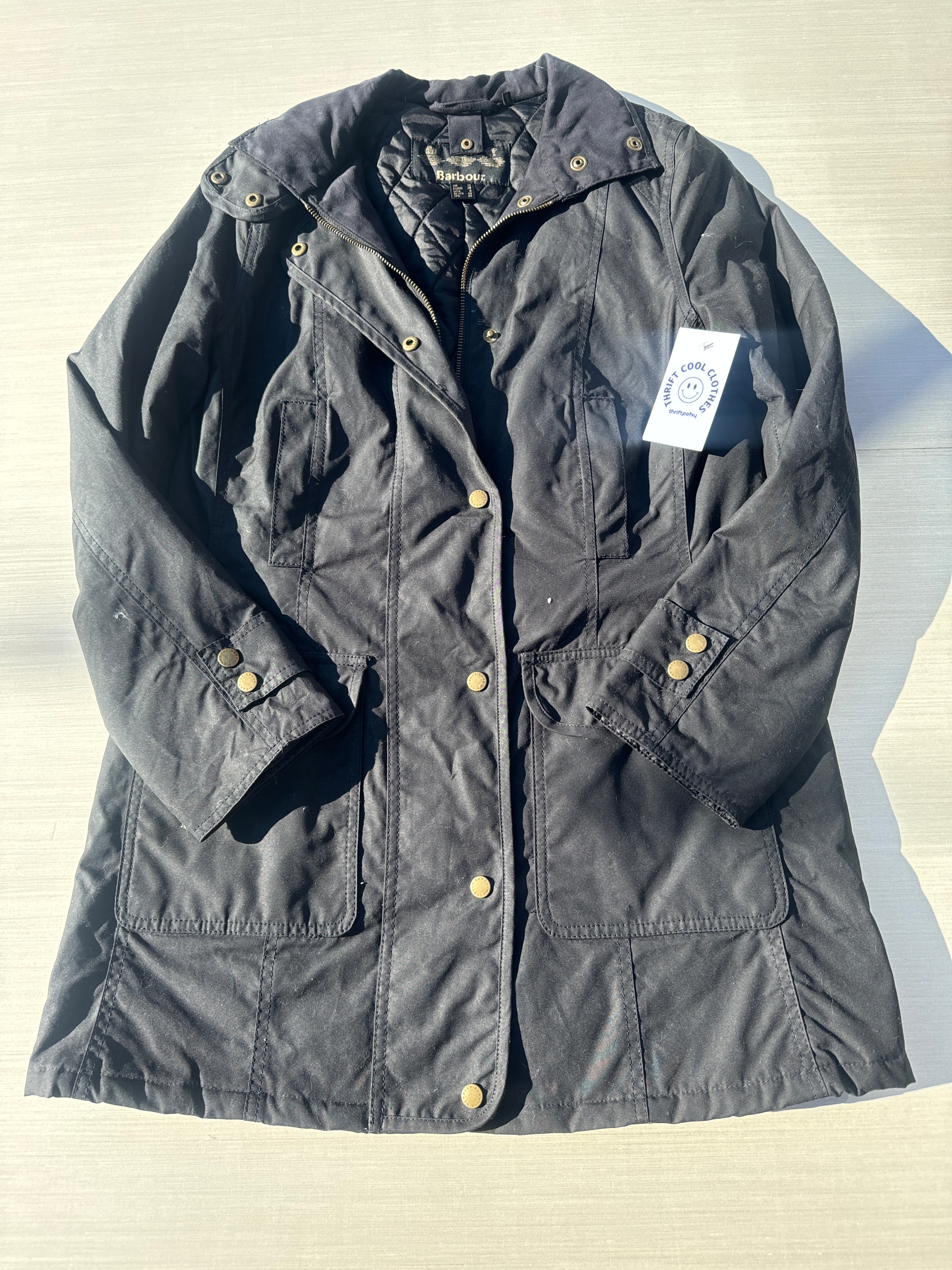 black Barbour quilted jacket, 8