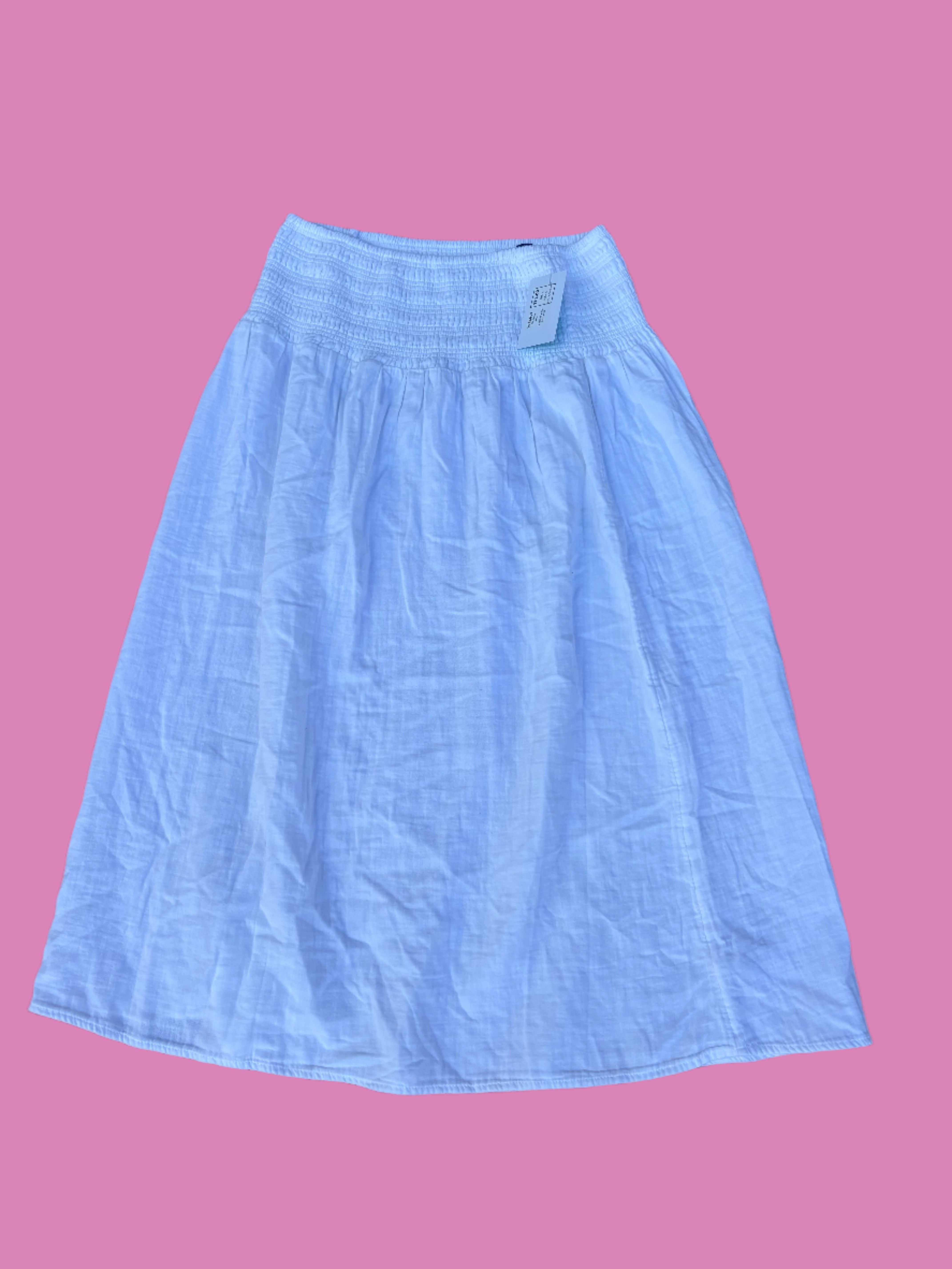 white Old Navy smocked waist maxi skirt, L