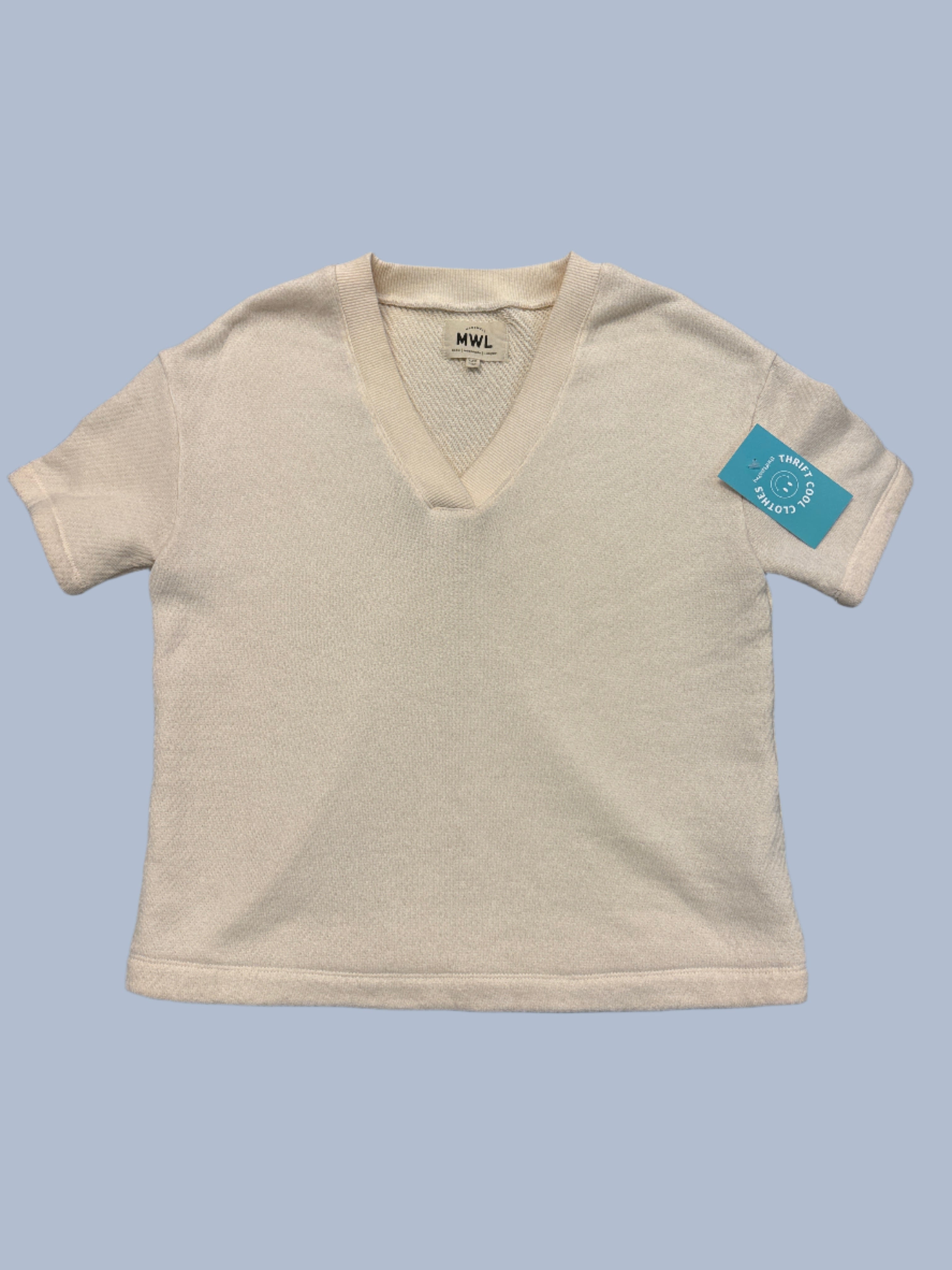 Cream Madewell Cushion v neck top, Xxs