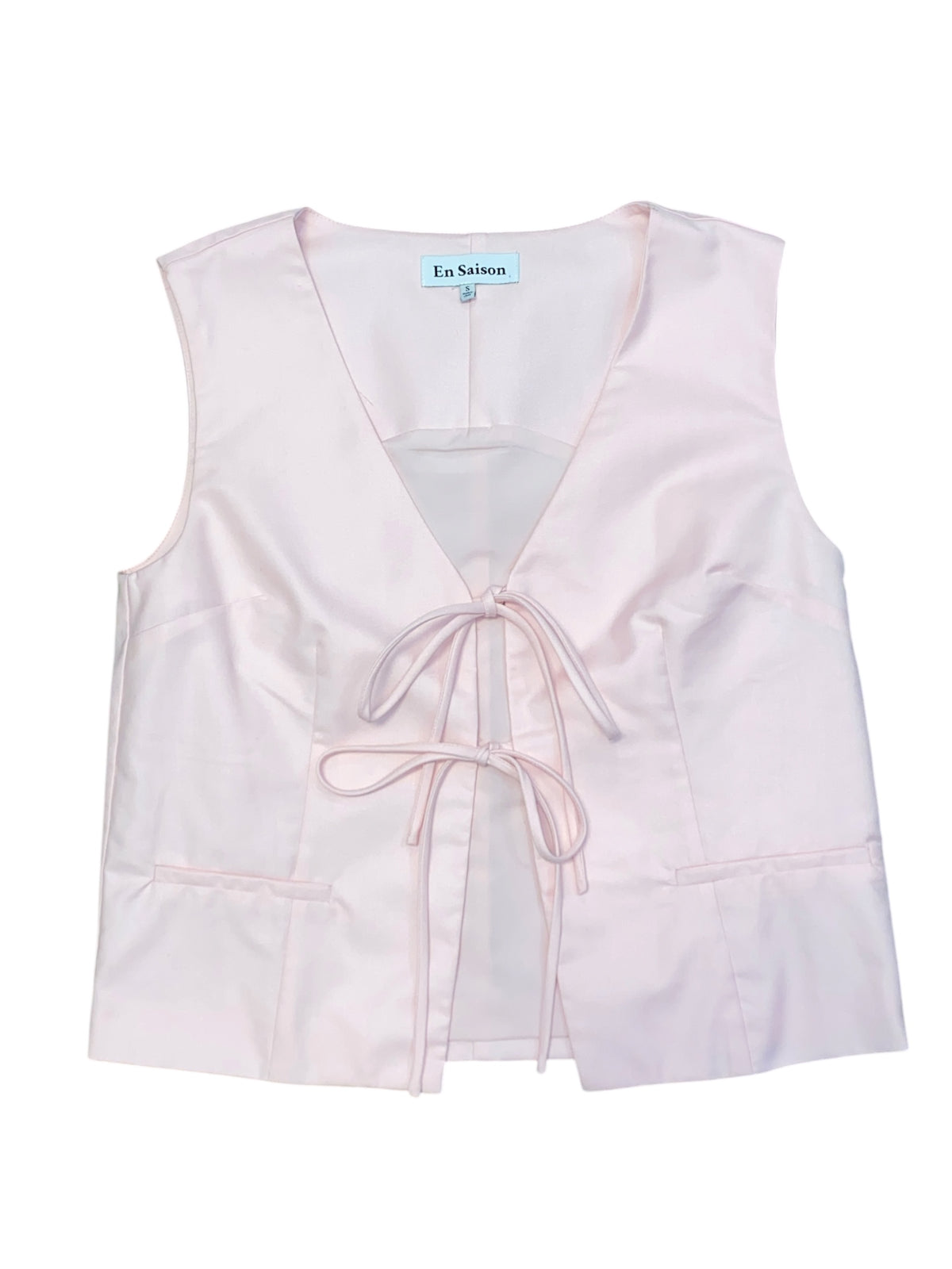 pink en saison tie top vest, S