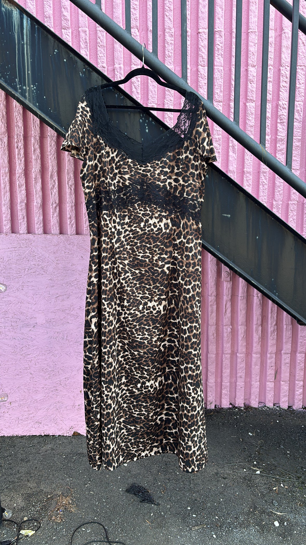 brown black girl soul Leopard lace ss dress, 3x