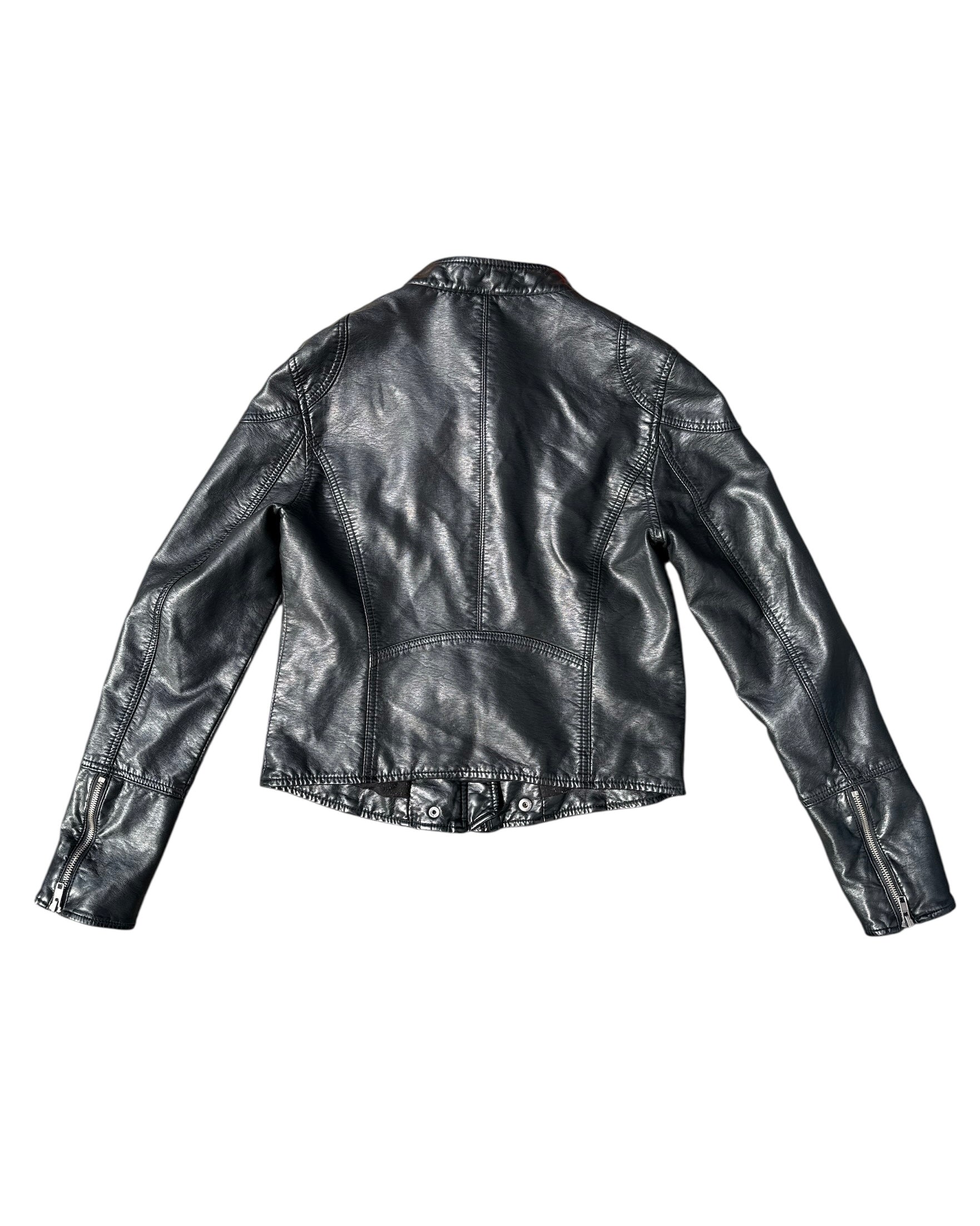 black free people Leather jacket, M