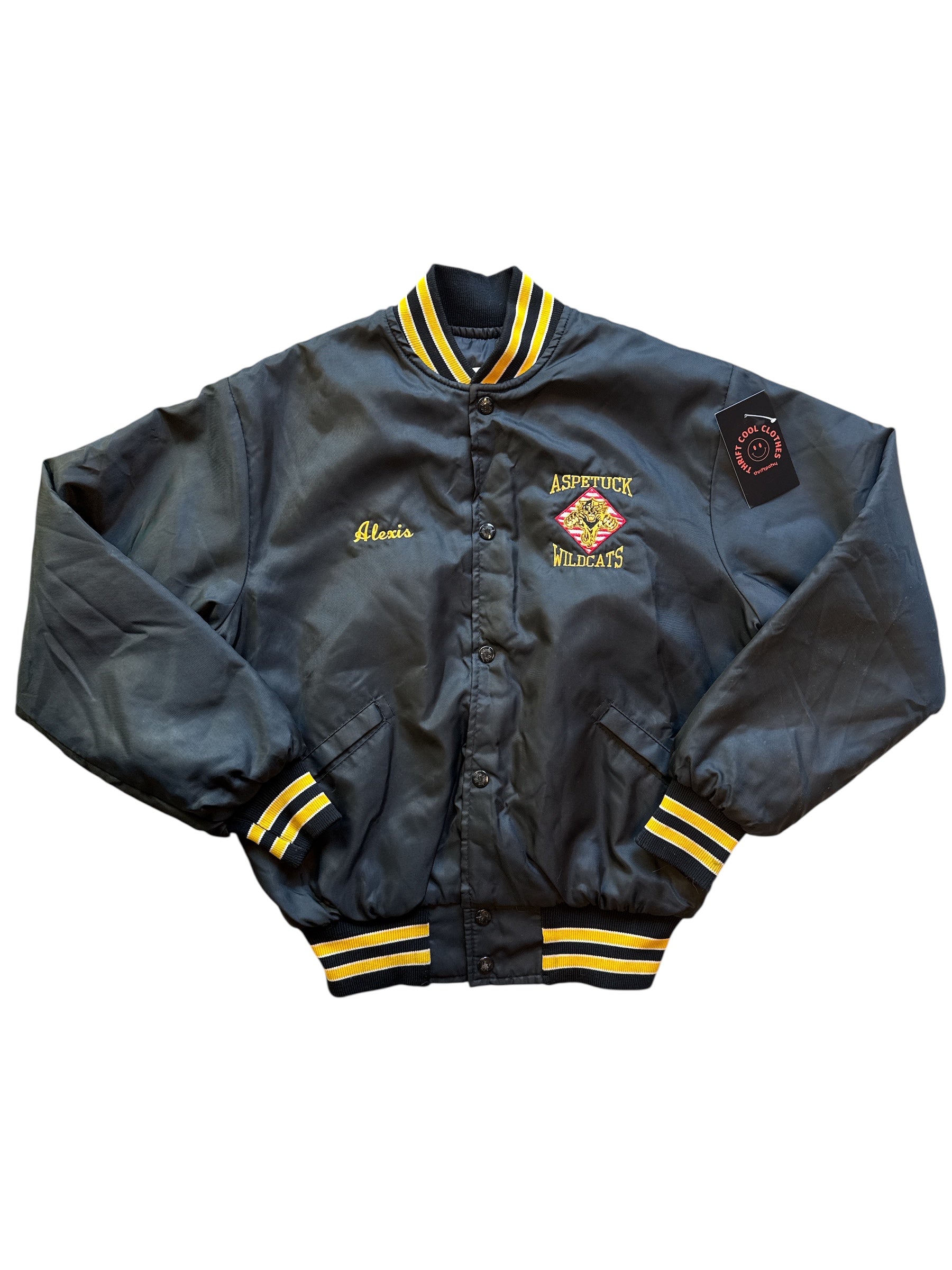 black yellow birdie vtg wildcats bomber jacekt, L