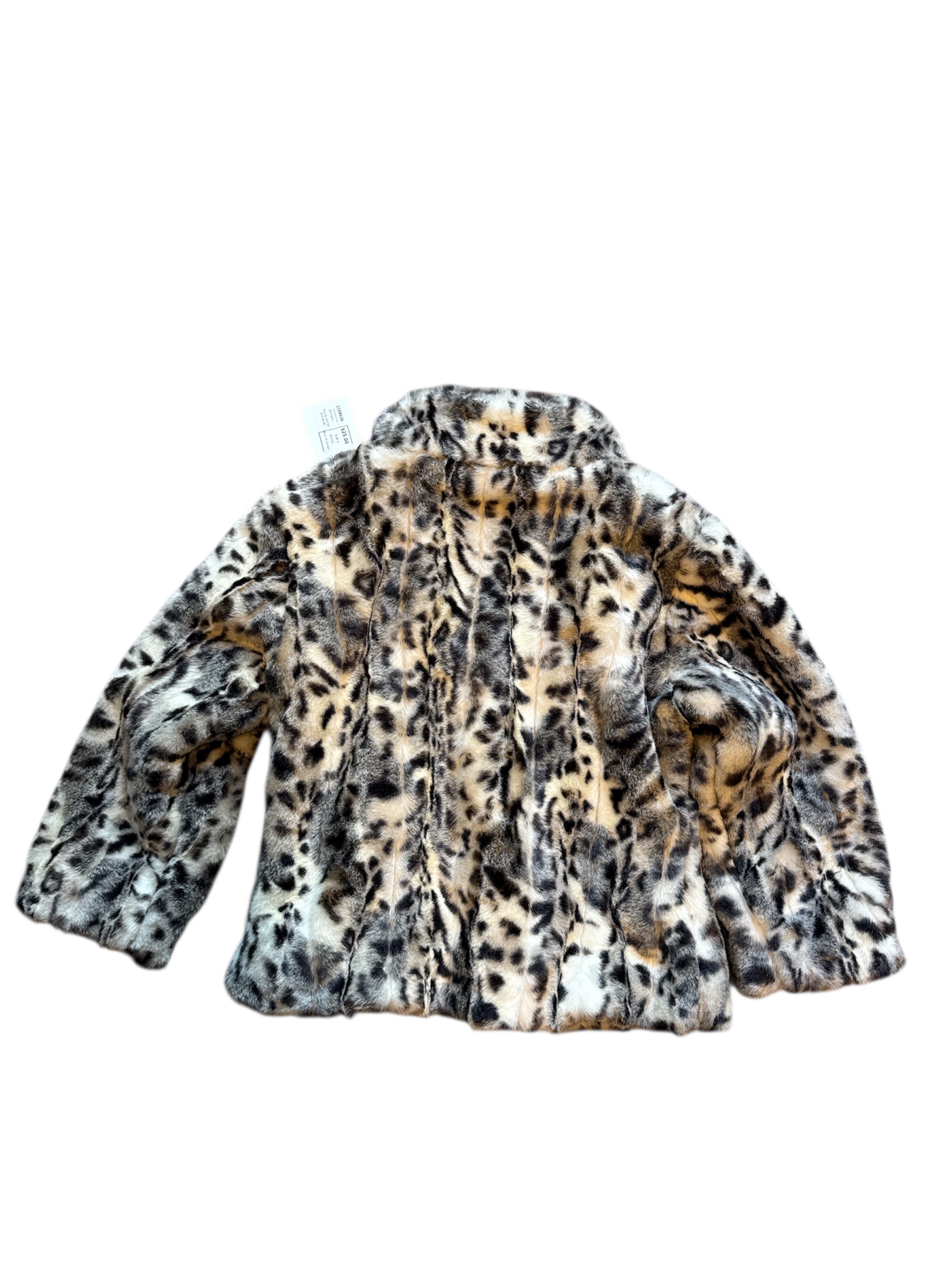 off white black white house black market faux fur animal print jacket, s