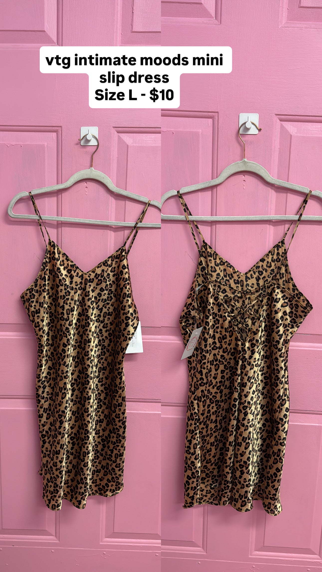 brown black intimate moods leopard cami slip, L
