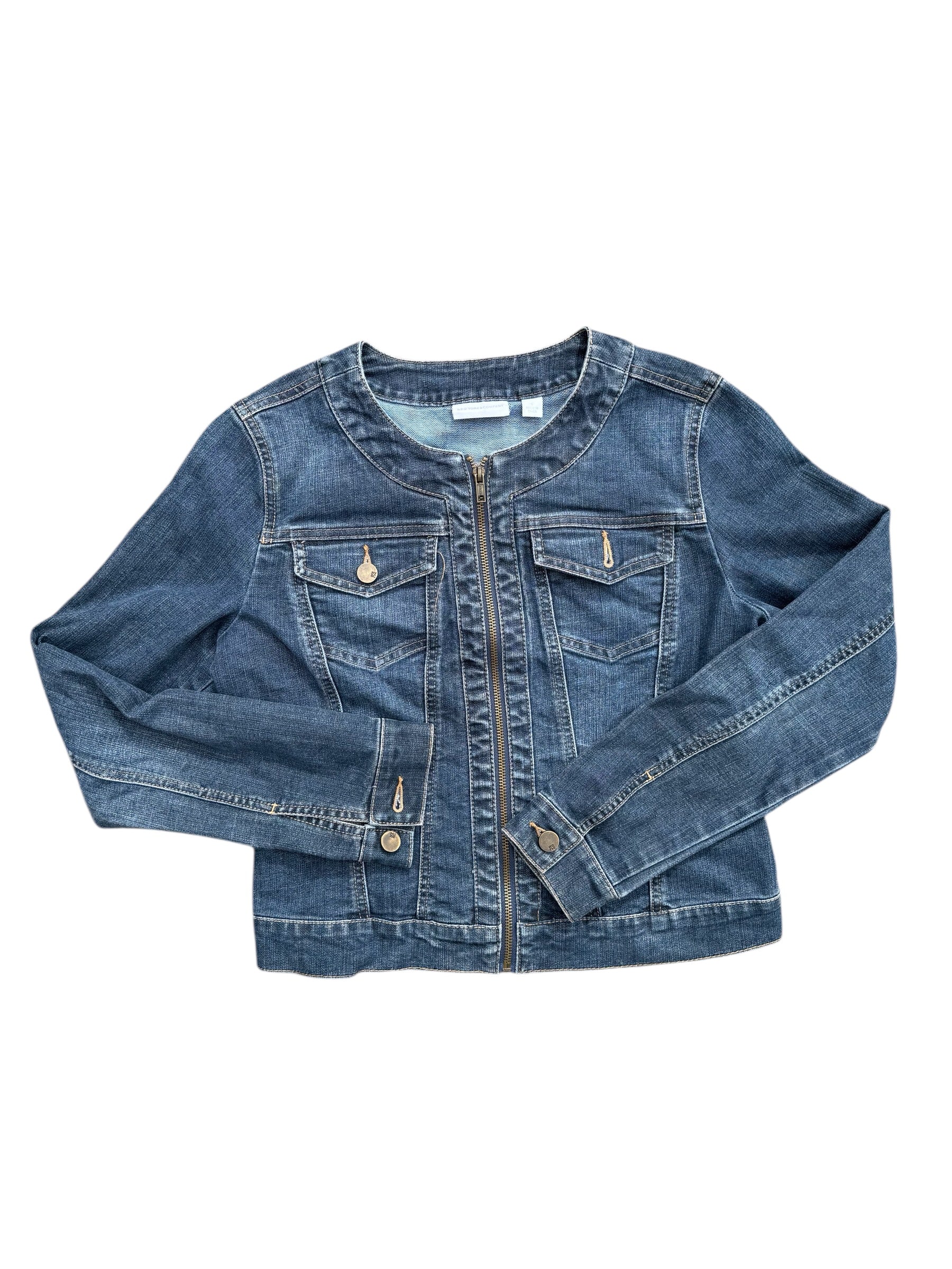 dark wash new yrok & company zip up jacket, s