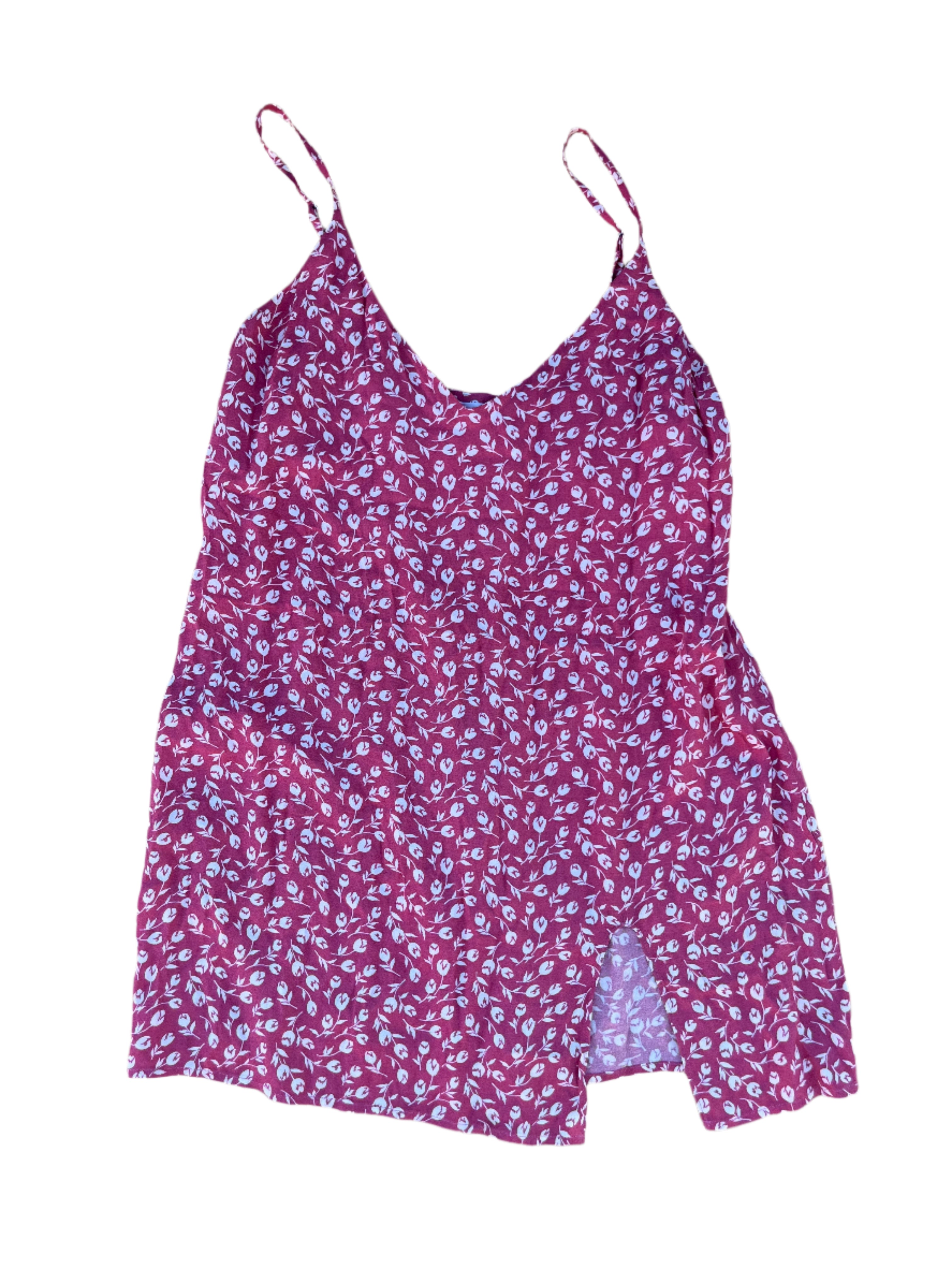 Pink Reformation Floral flowy mini dress, XL (fits like L)