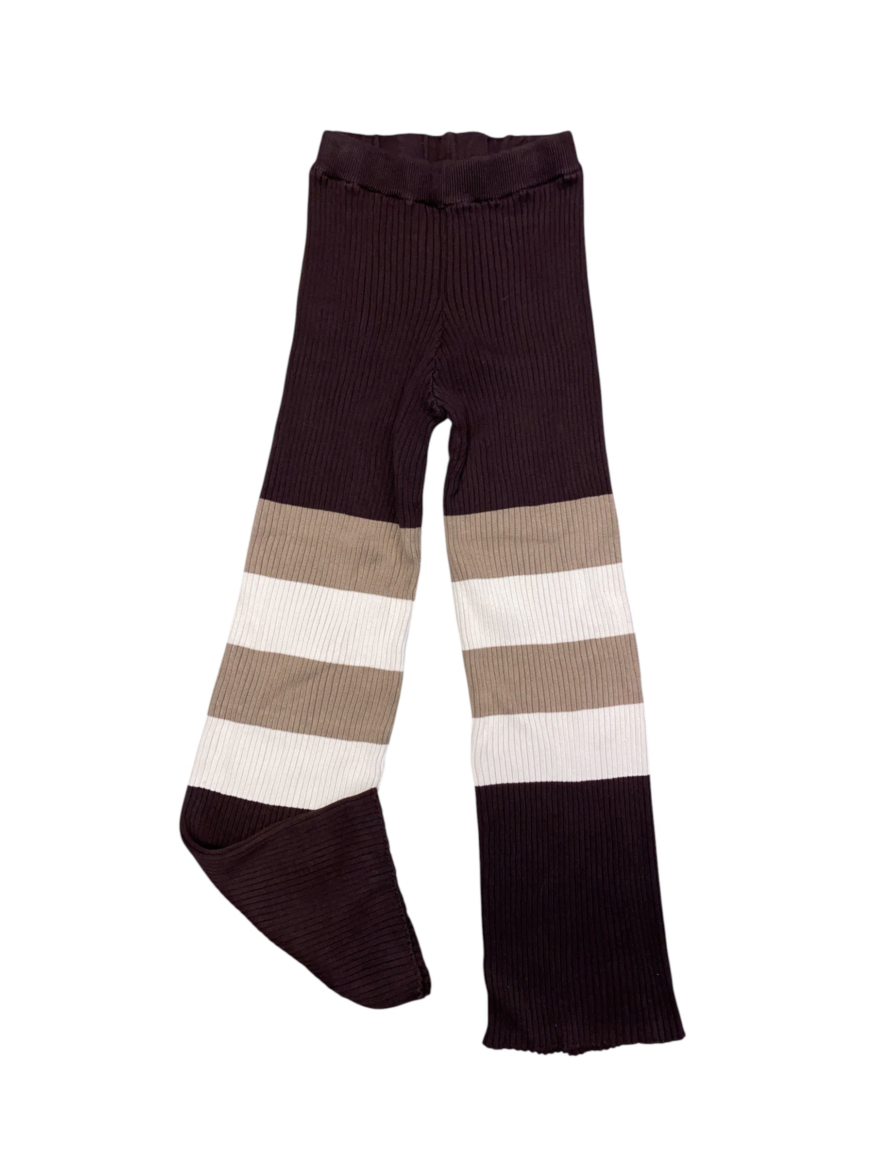 Brown fp beach Ribbed striped sweater pants, XS