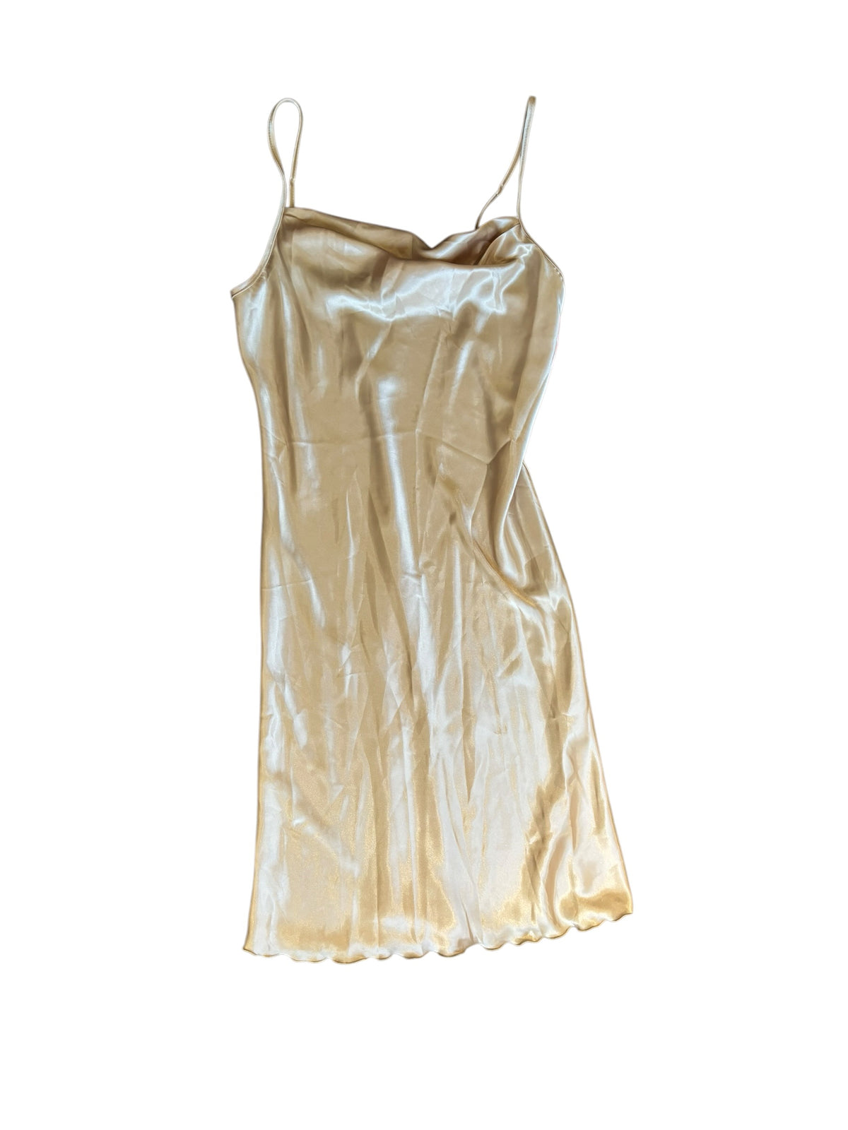 champange bebe silky dress, L
