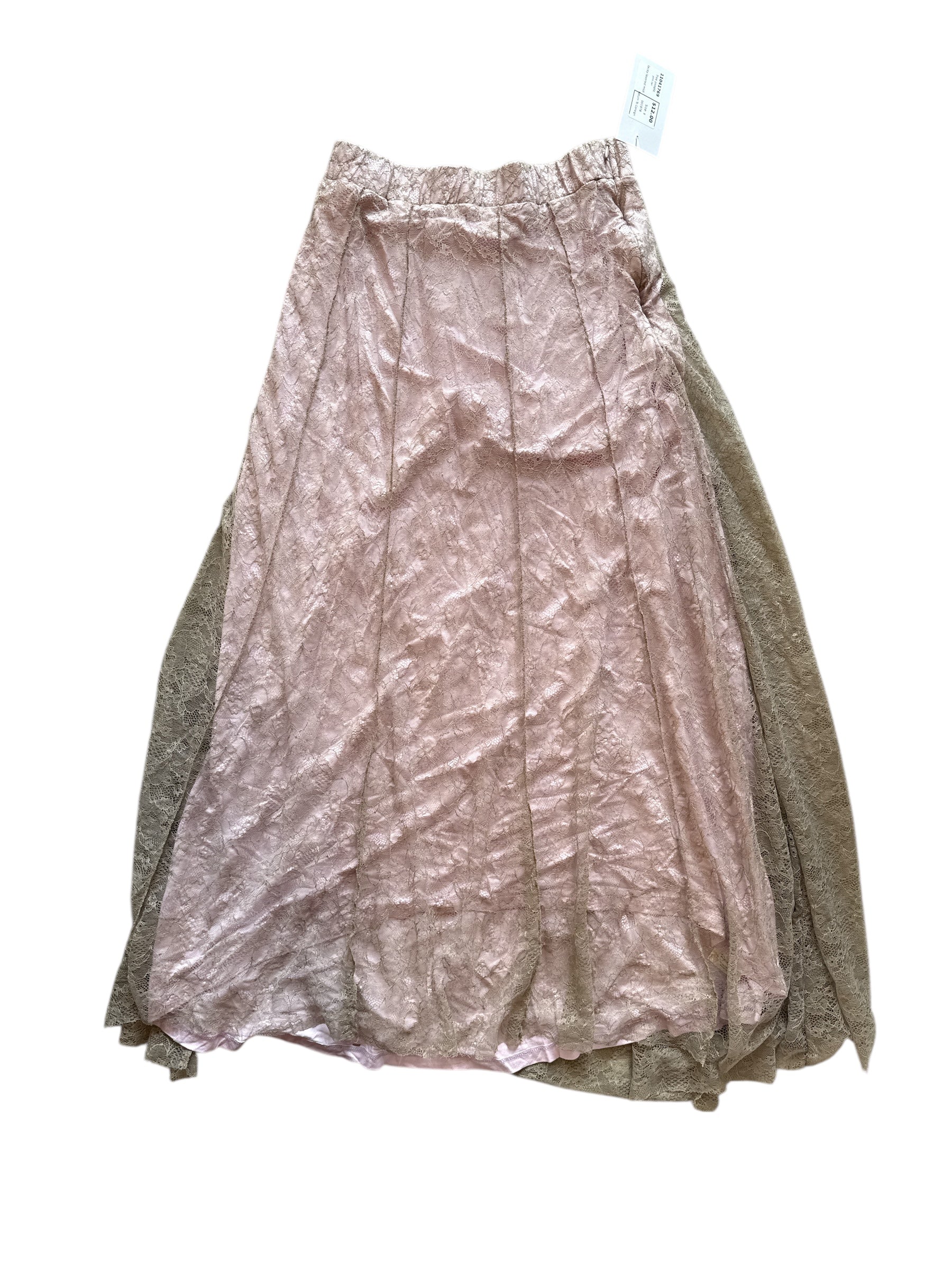 pink tan free people lacey layered midi, s