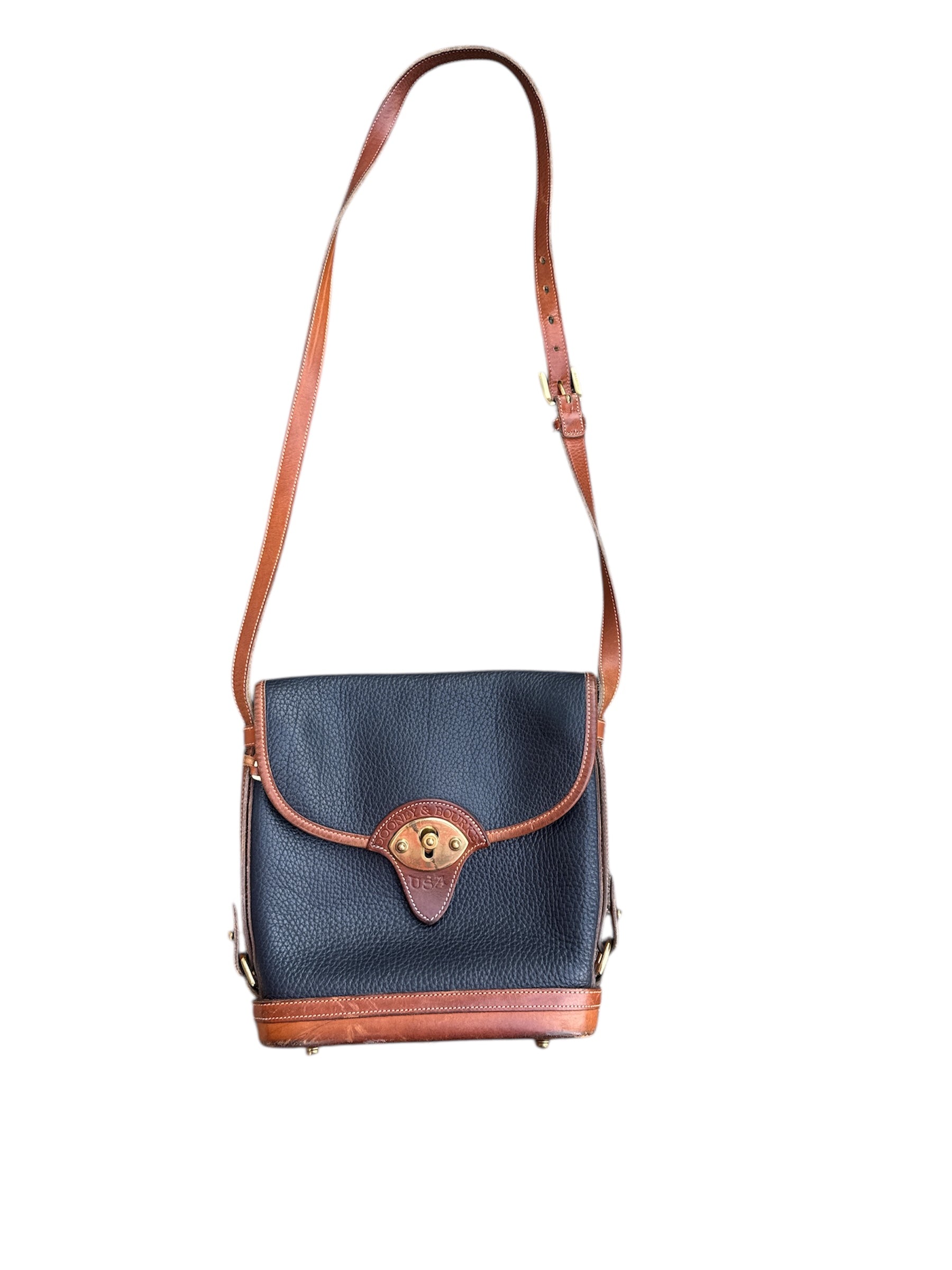 blue brown Dooney & bourke leather crossbody