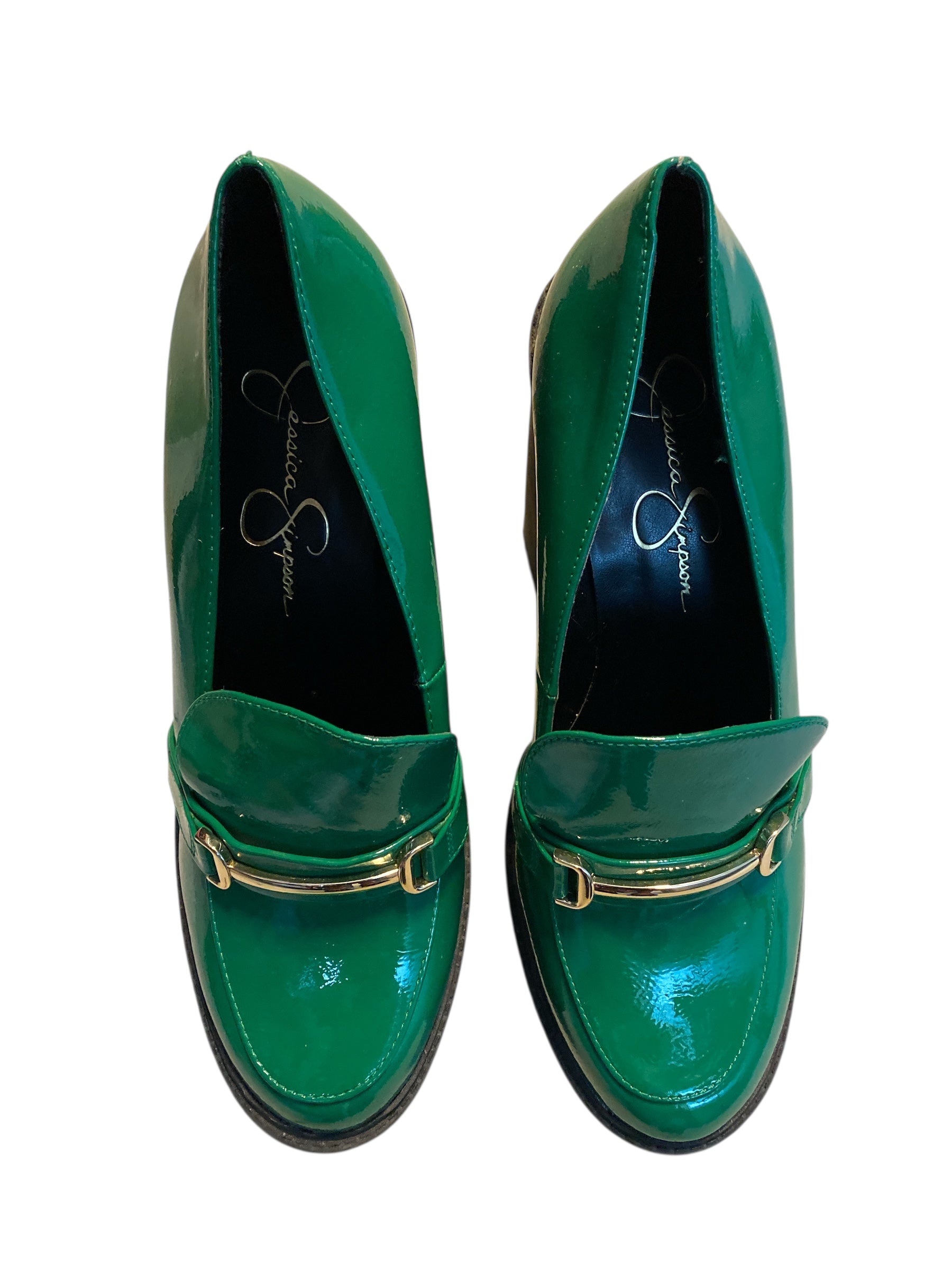 green jessica simpson platform loafers, 12