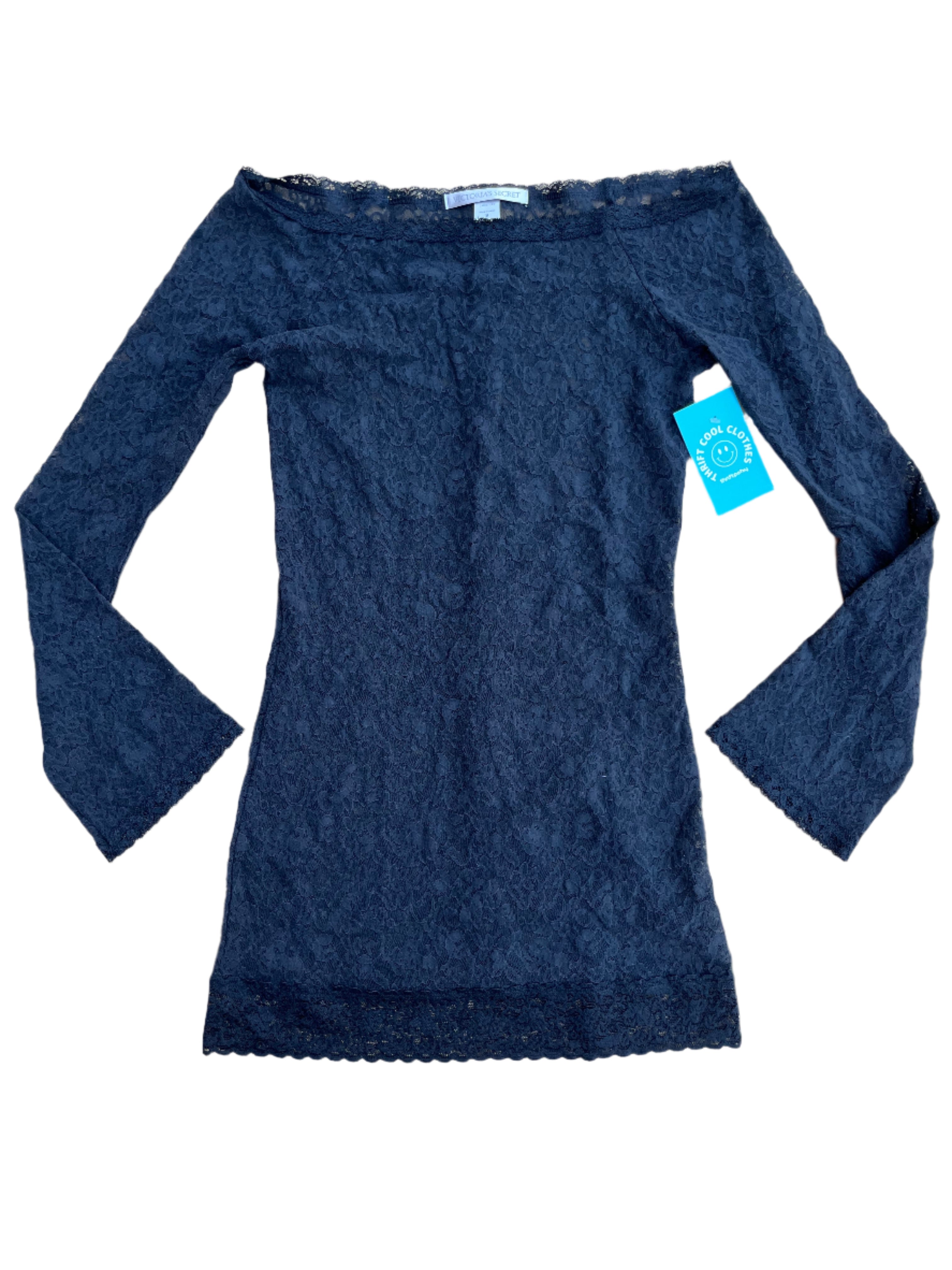 Black Victorias secret Lace long sleeve mini dress, S