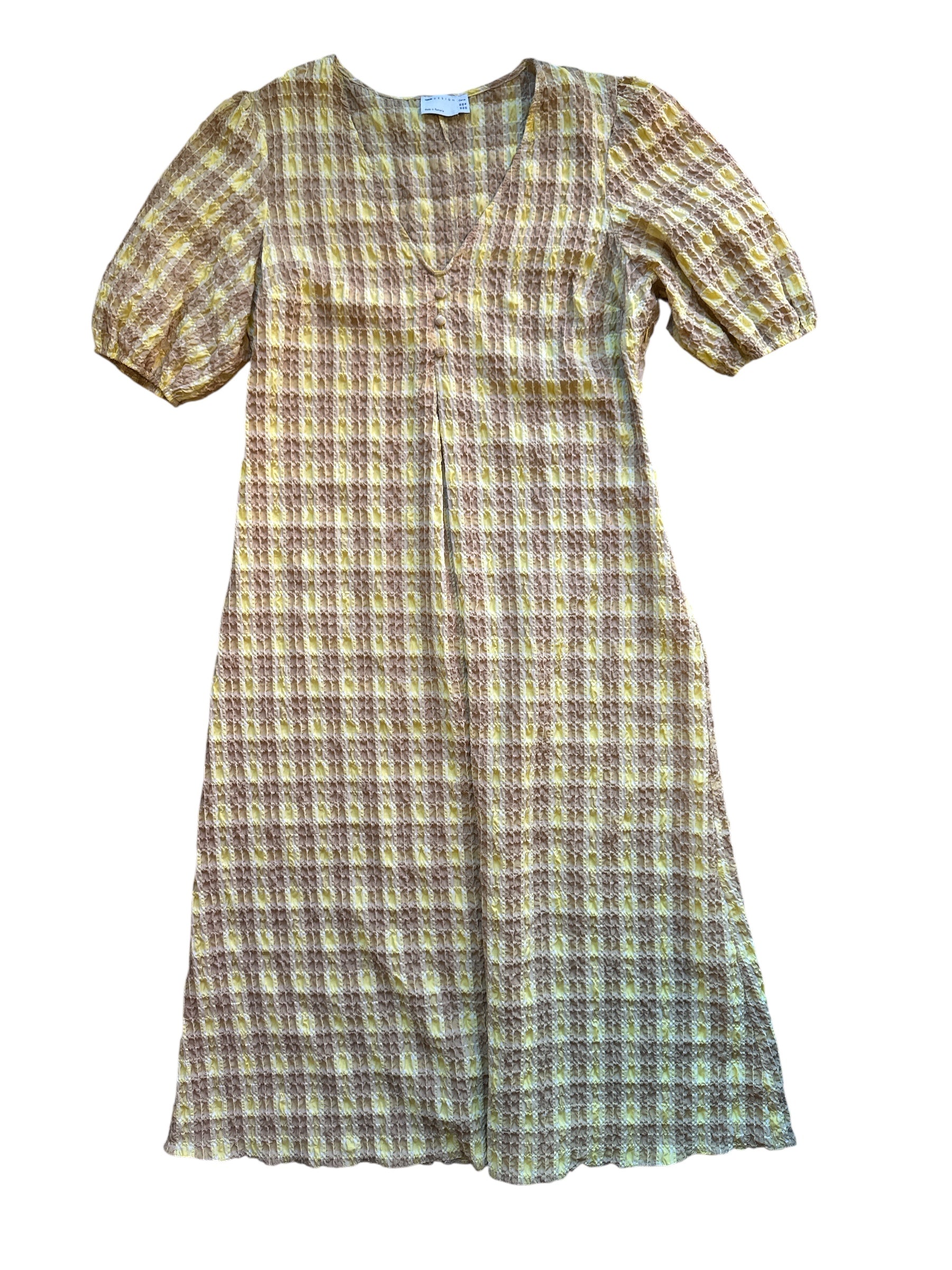 yellow brown asos textured plaid maxi dress, 16