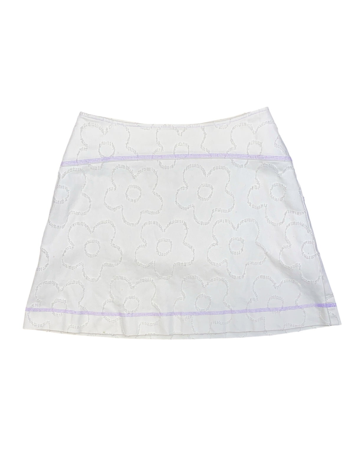cream urban outfitters flower texture mini skirt, s