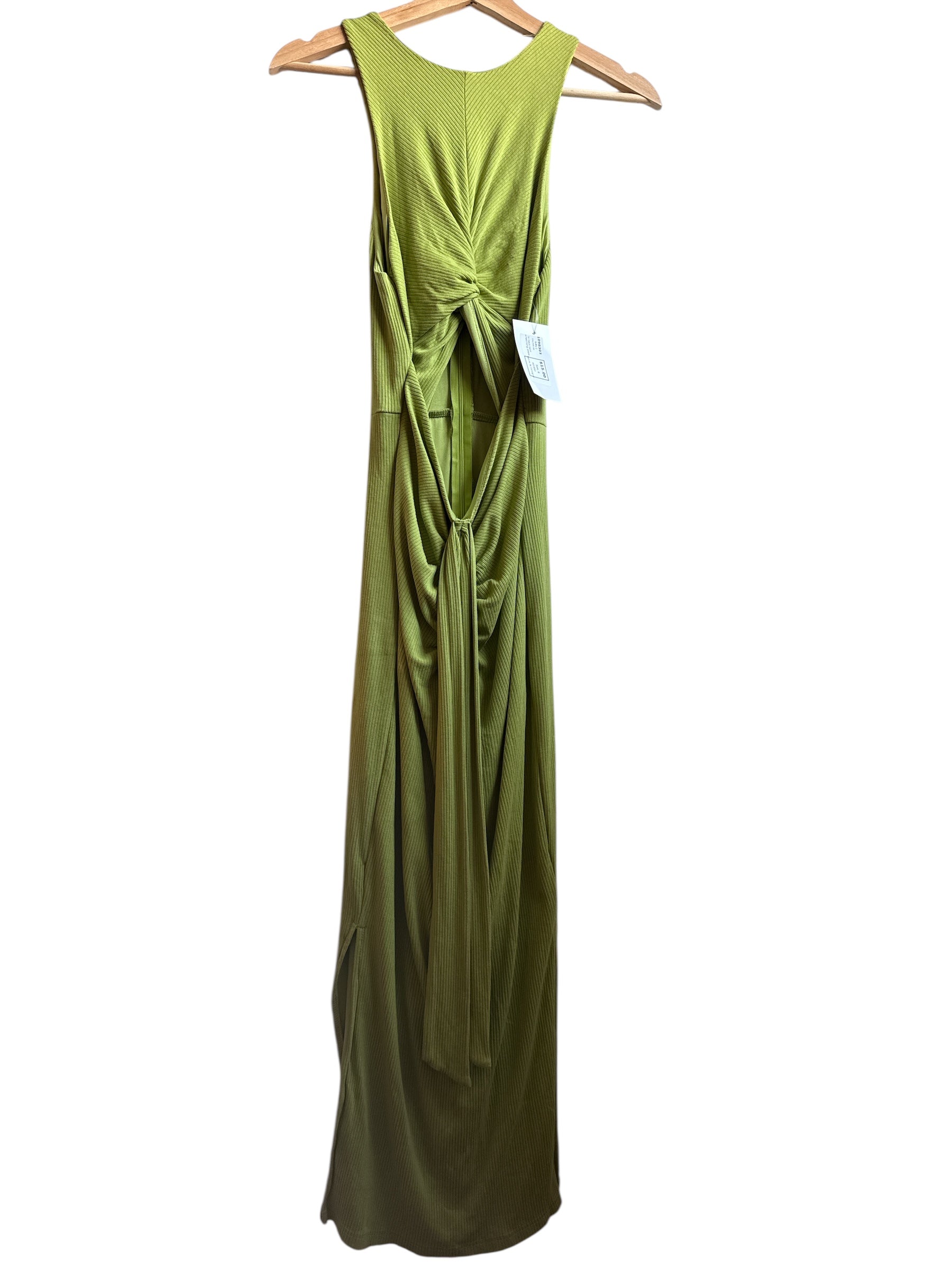 Chartreuse billy j hi neck tank ruched long dress, 8