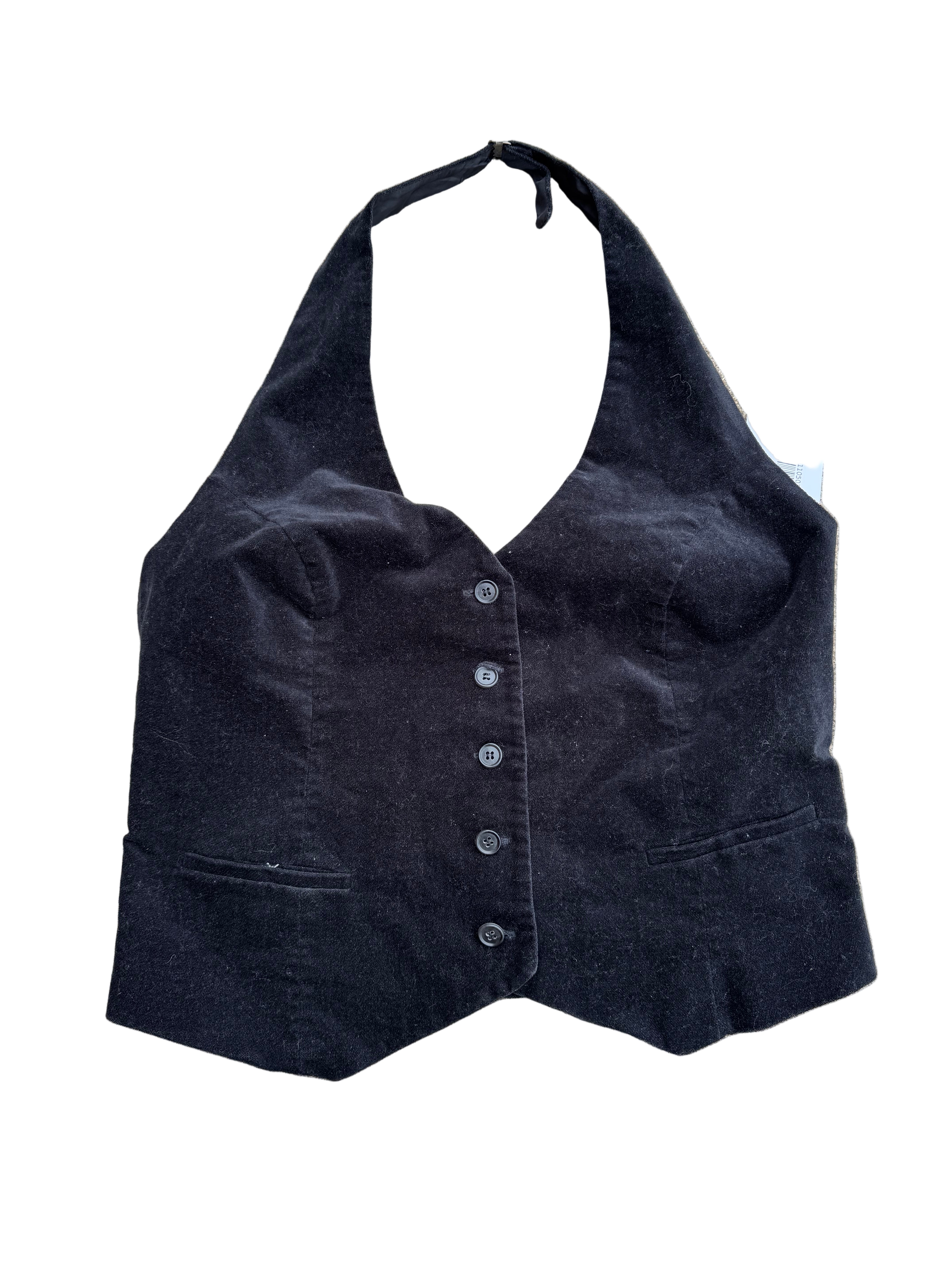 black mixit vtg velour halter top, 12
