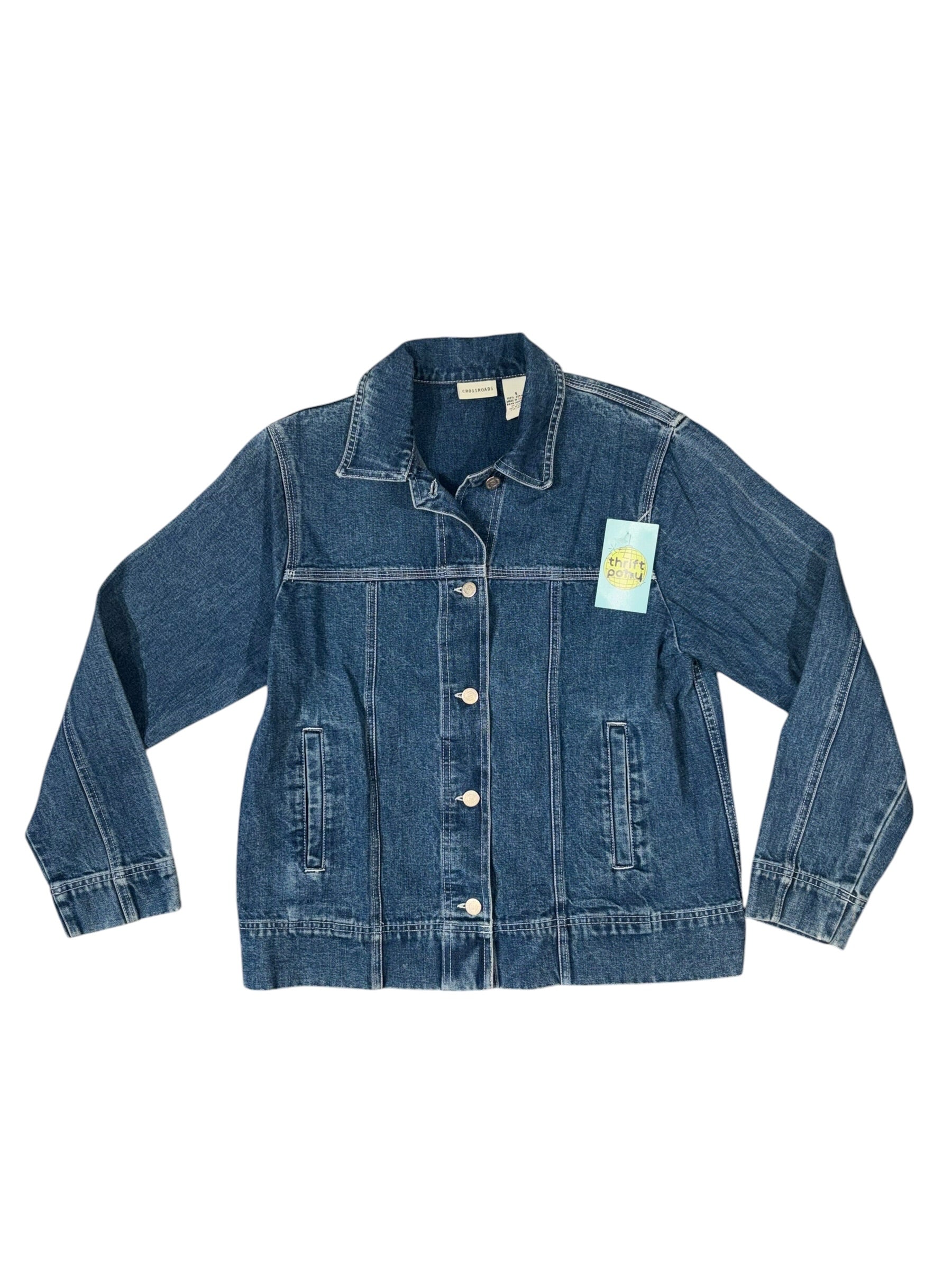 blue crossroads denim jacket, s
