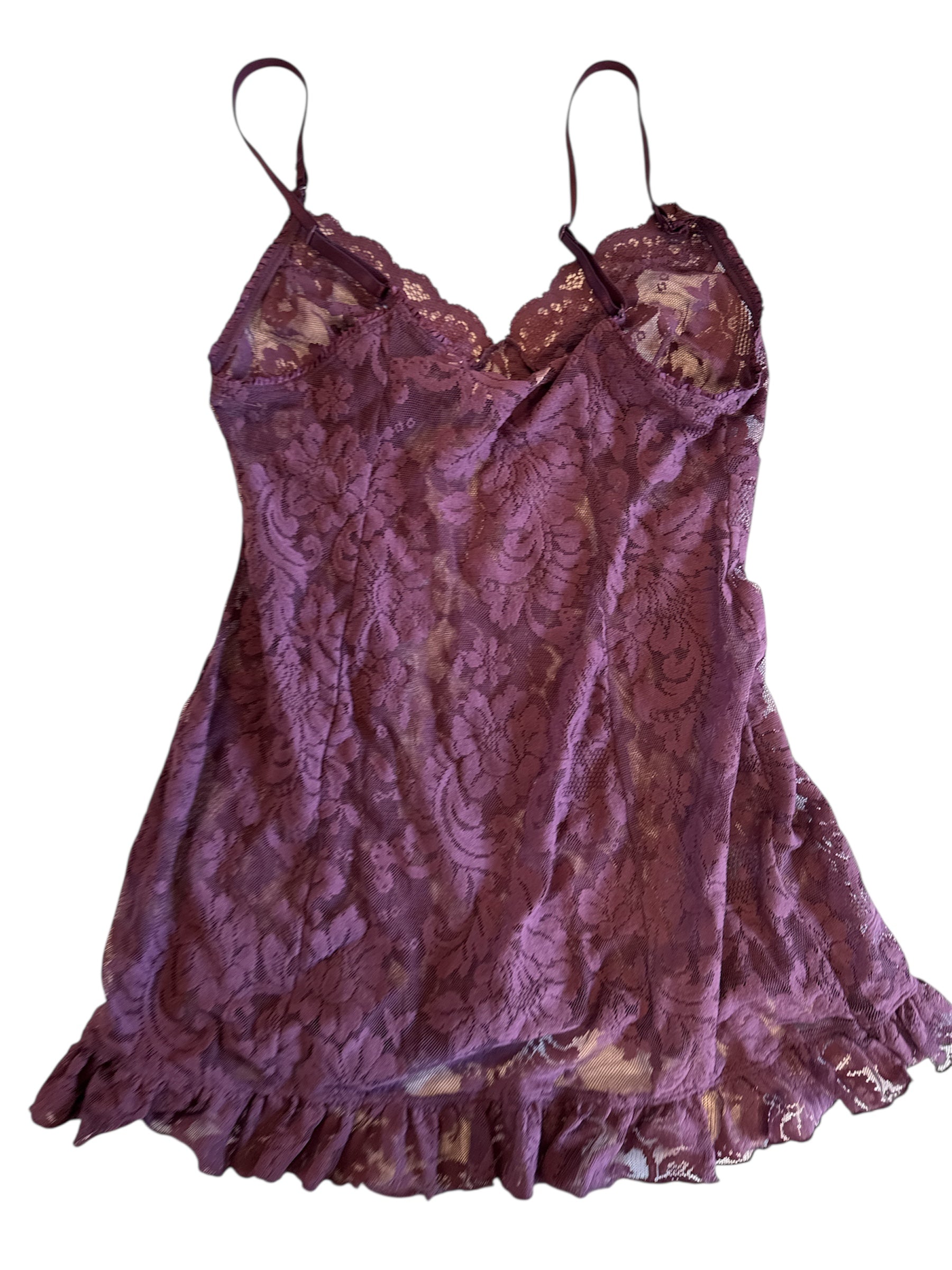 purple victorias secret lace mini dress, m