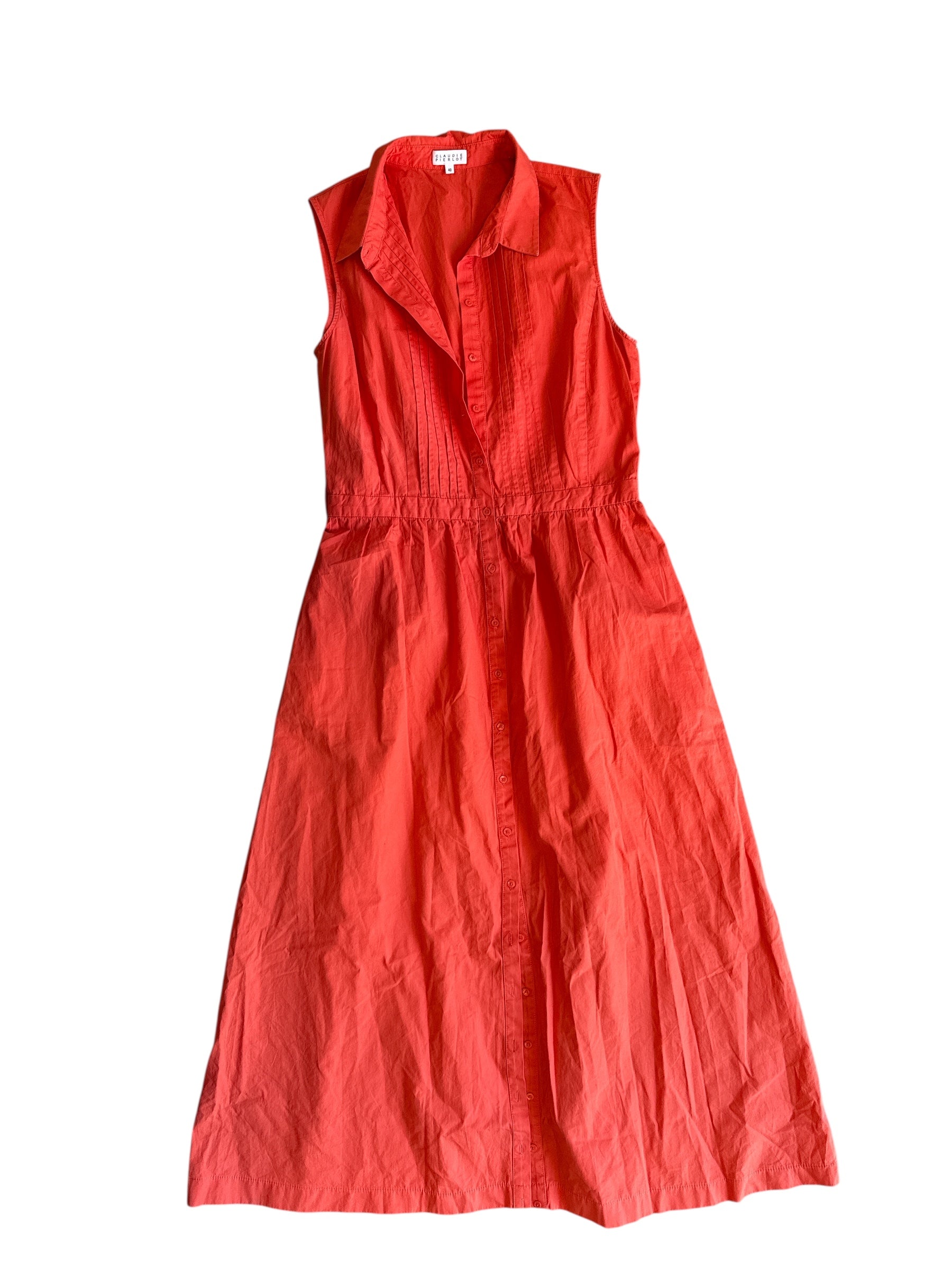 orange claudie pierlot collared maxi, 40
