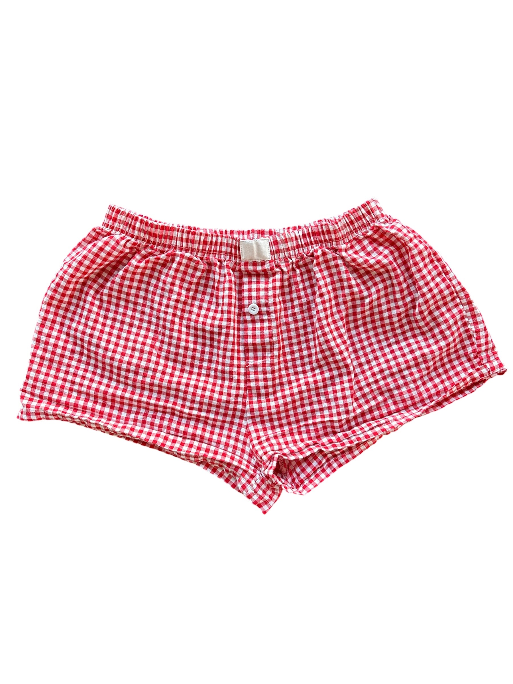 red white gingham shorts, s