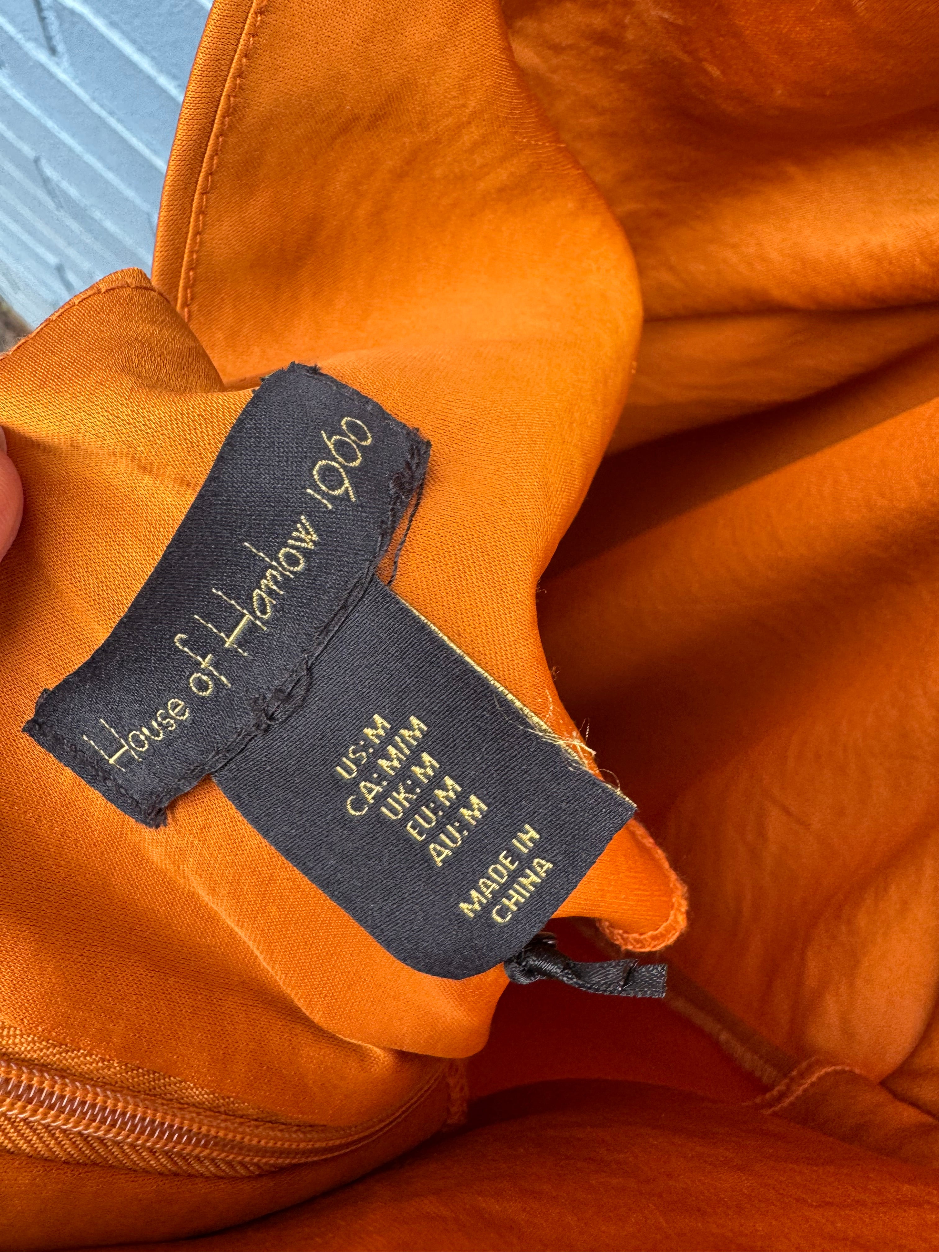 Rust orange house of harlow 1960 nwt silky maxi dress, M