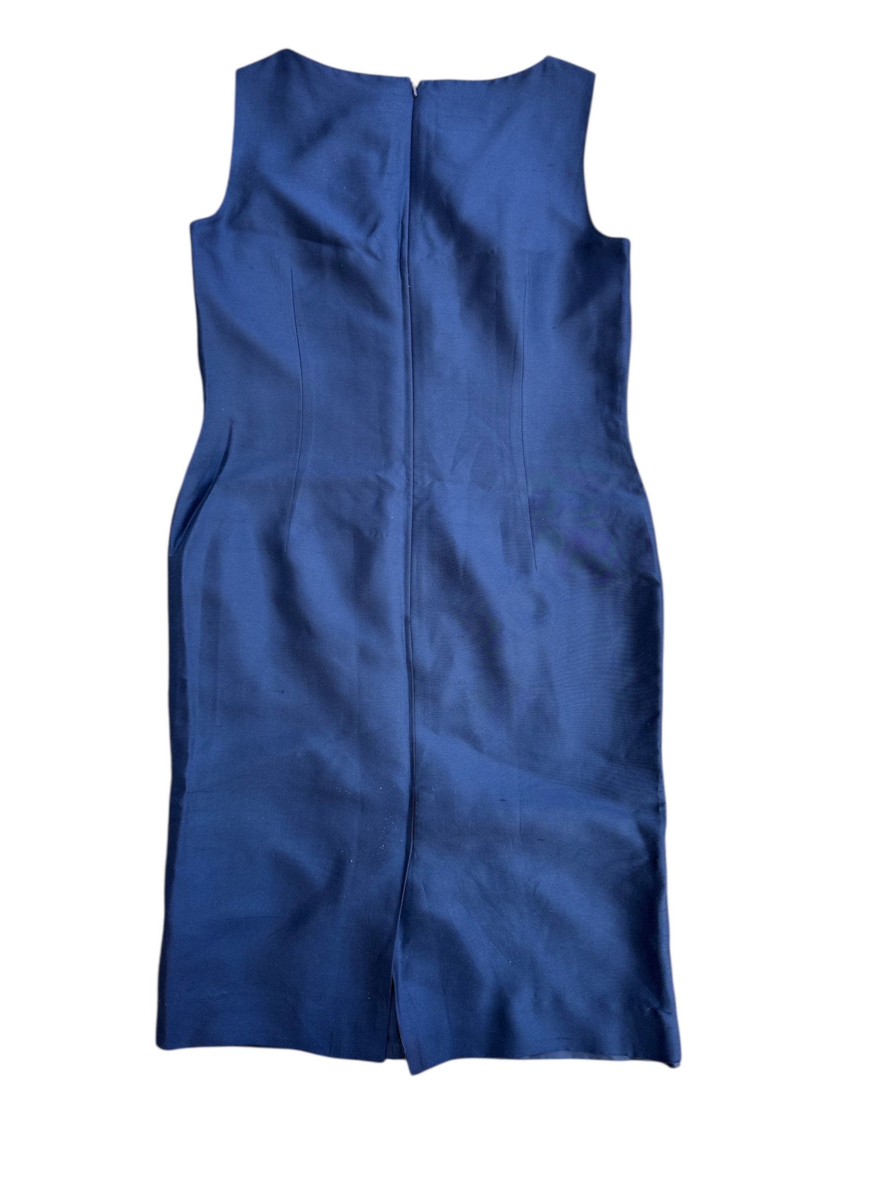 blue Talbots 100% silk shift dress, 4