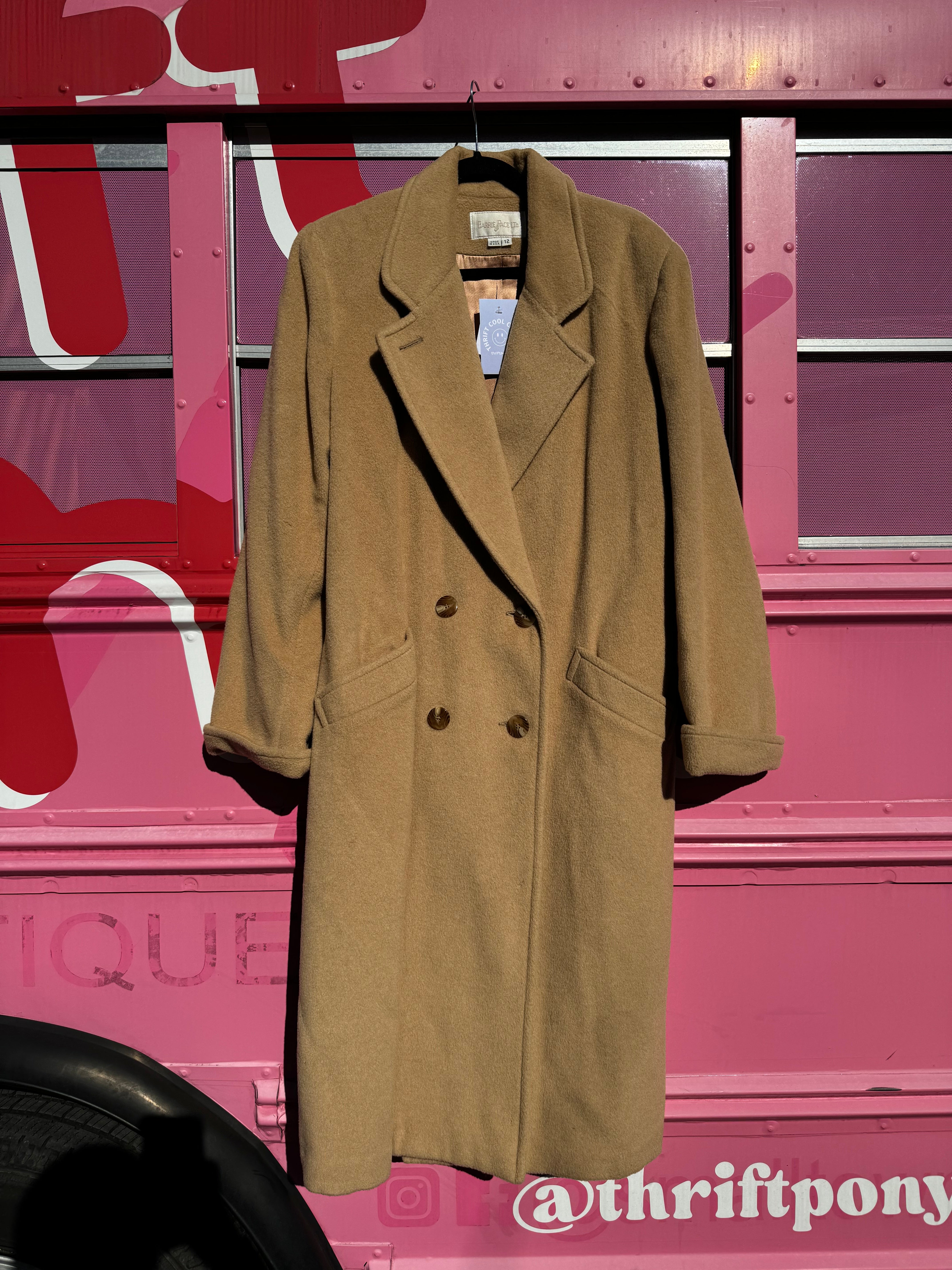 brown barrie pace long wool coat, 12