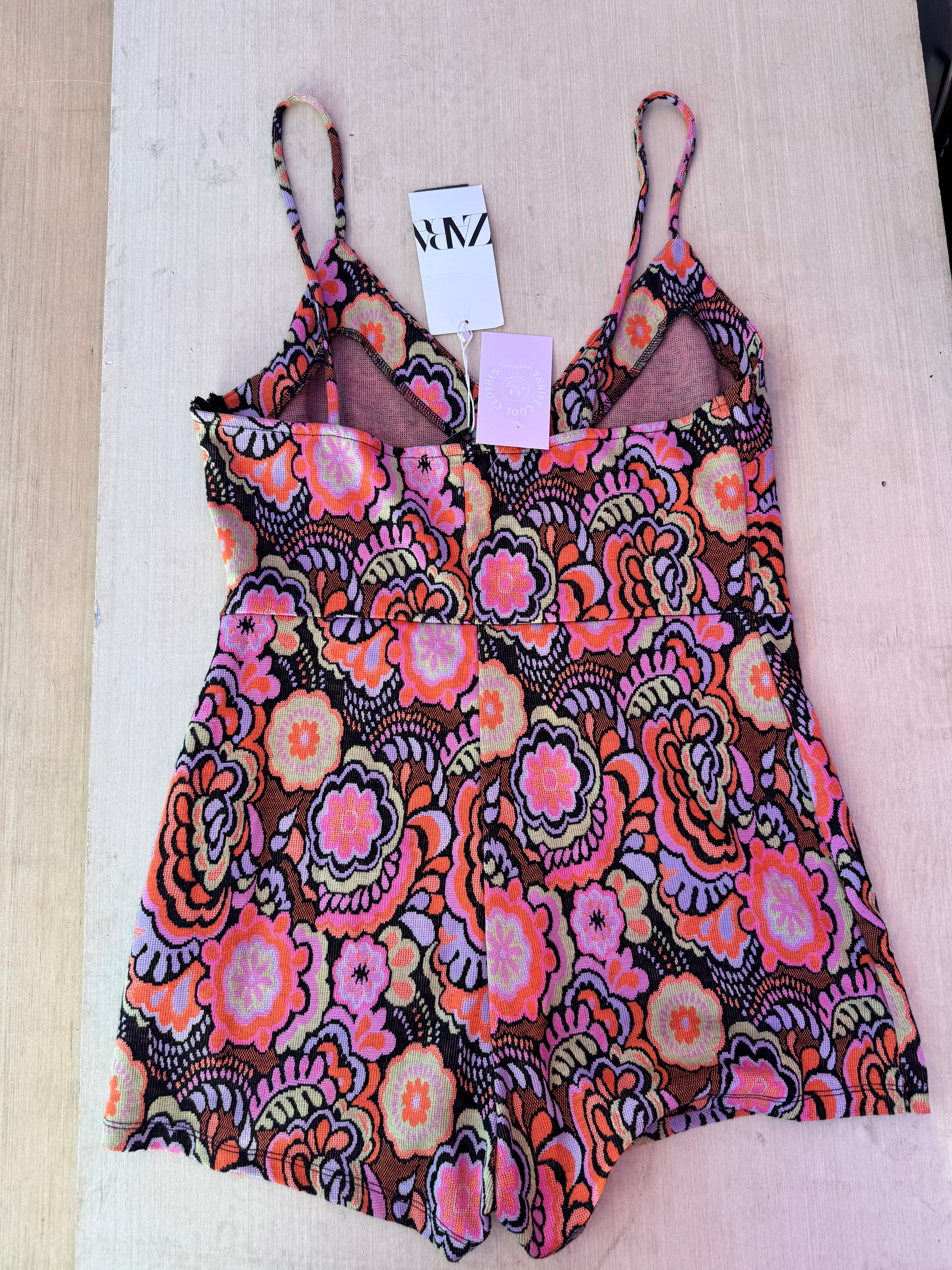 multi zara groovy mini romper nwt, L (fits like M)