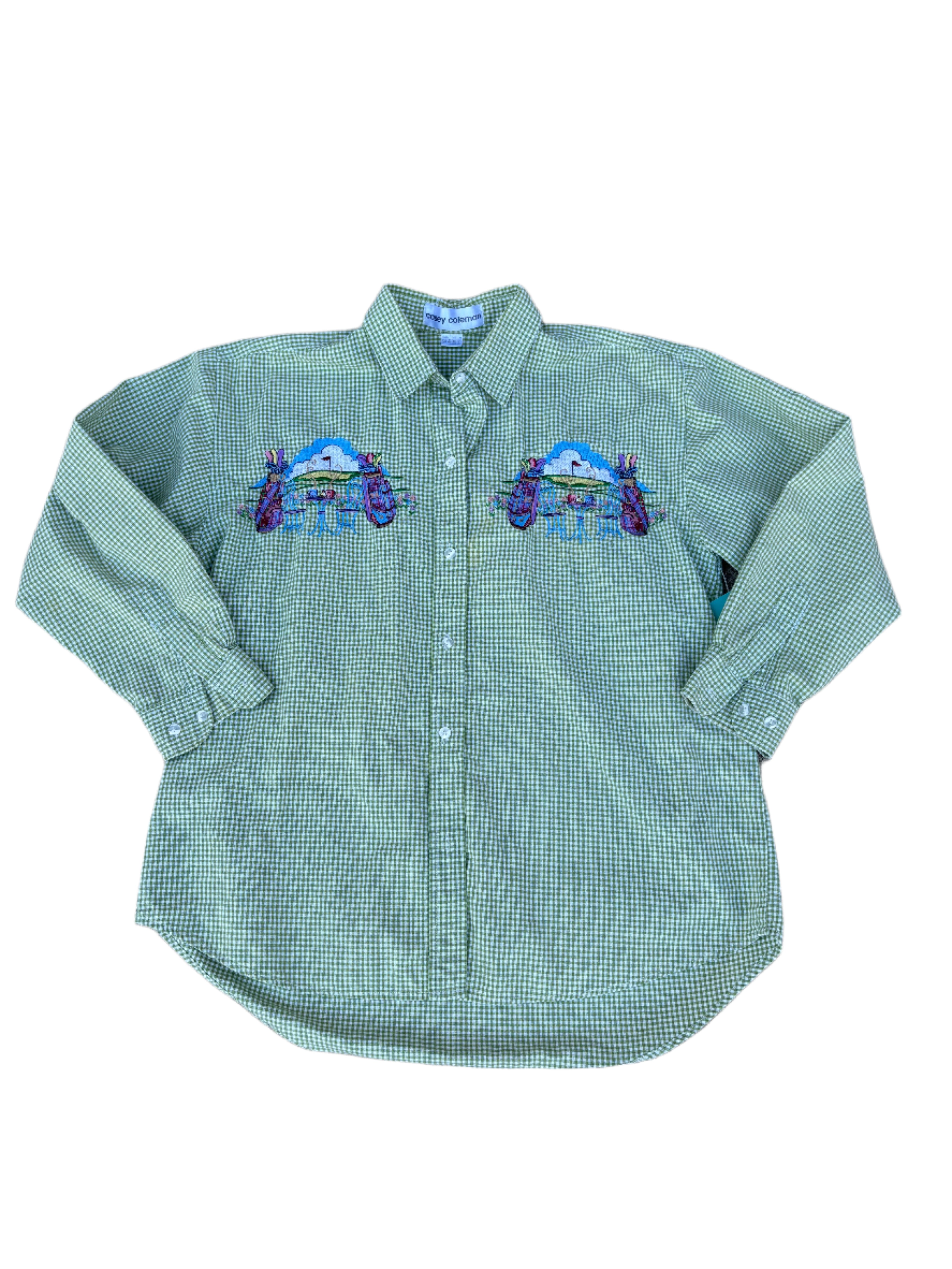 Green Casey coleman Golf cafe button up, L