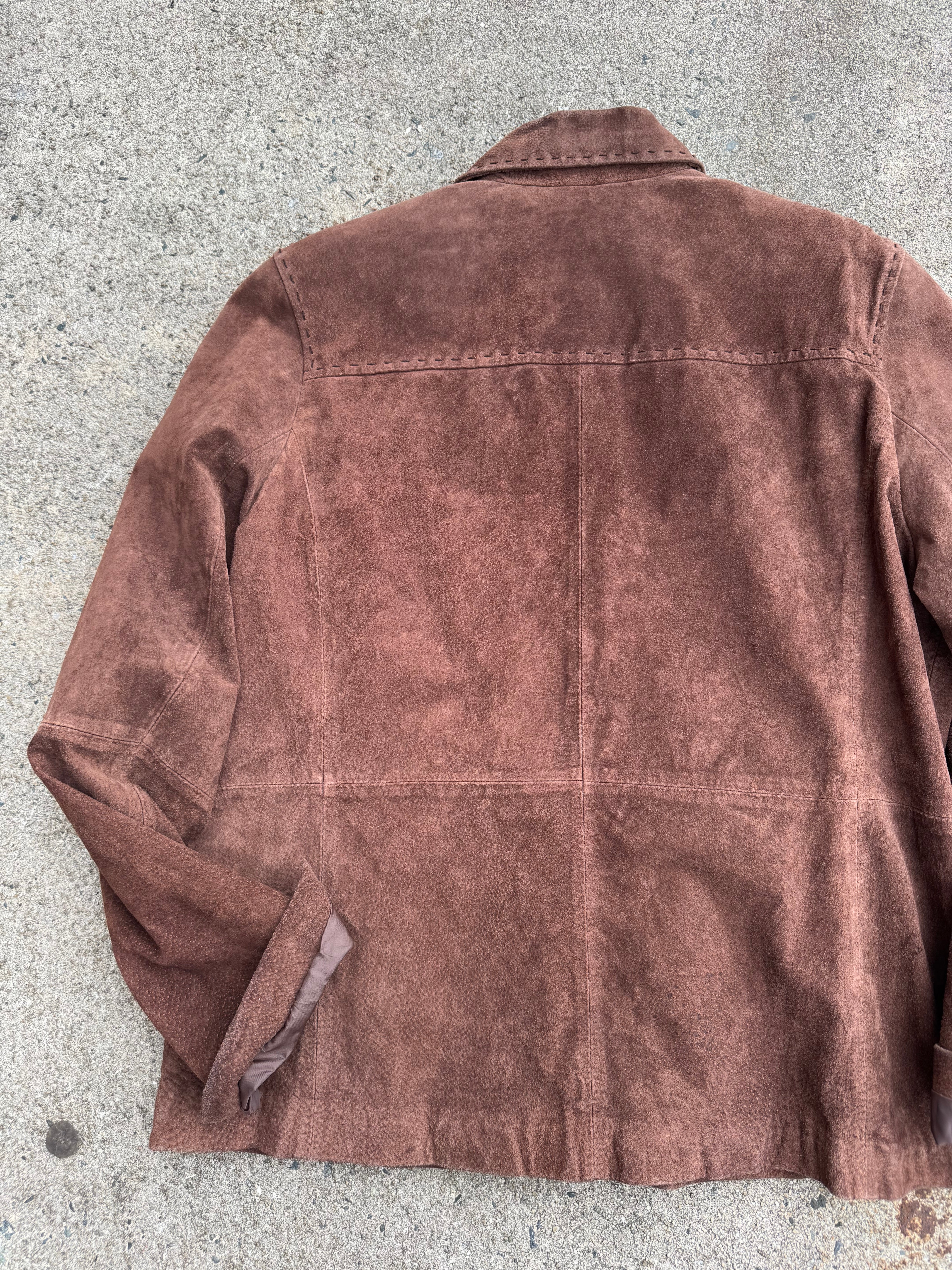 brown Bernardo Fashions Company suede jacket, L