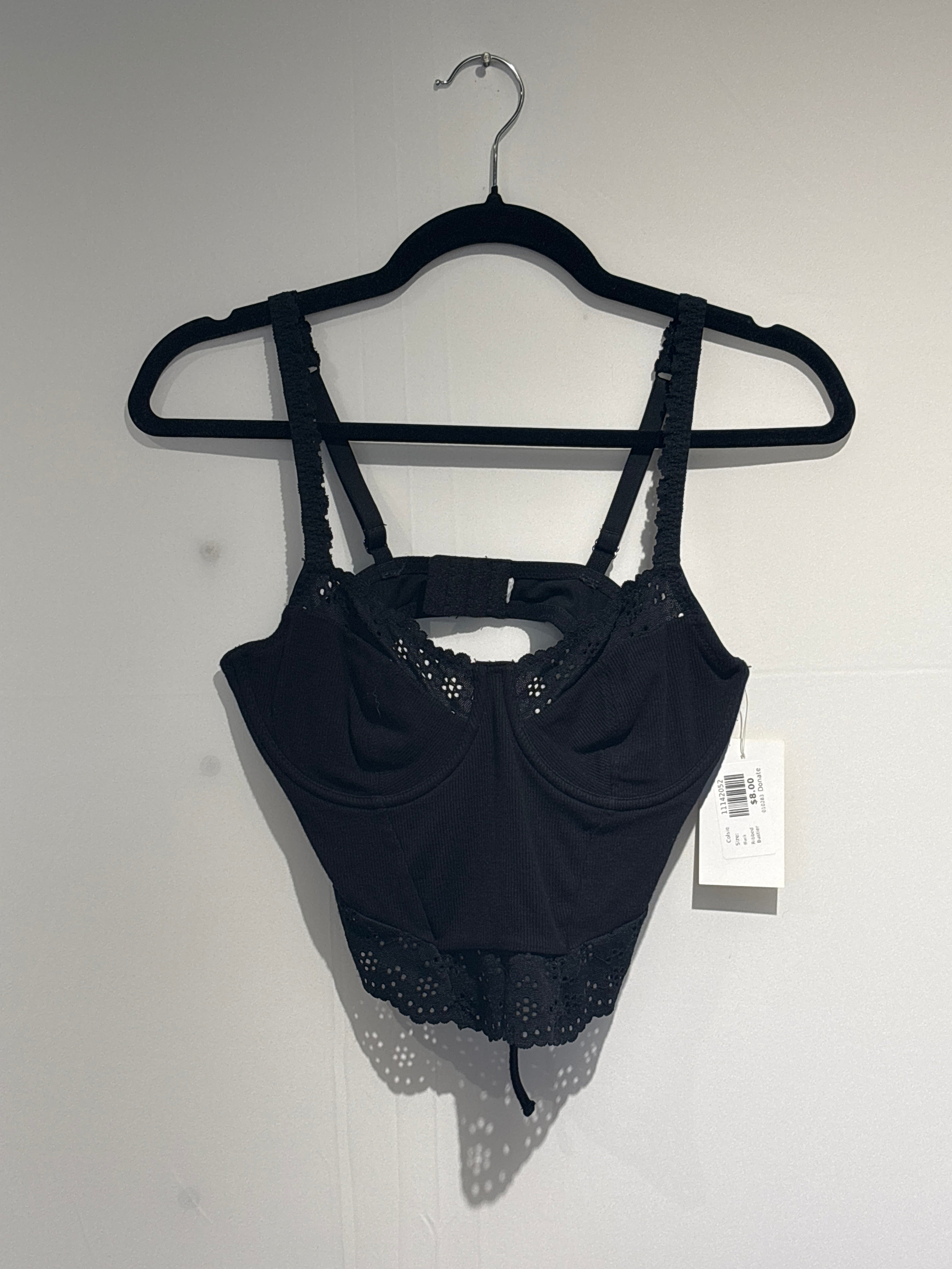 Black Colsie Ribbed Bustier