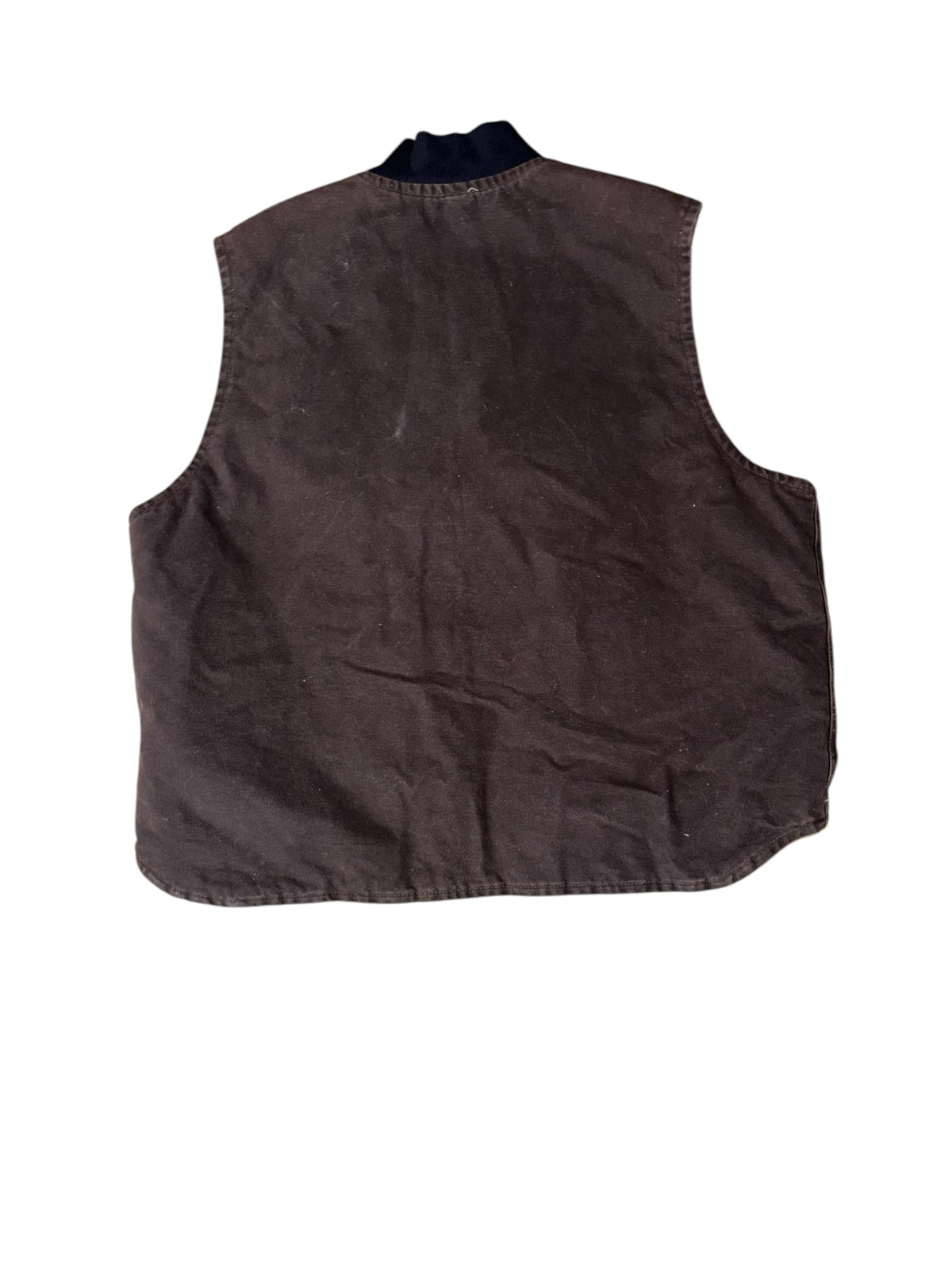brown carhartt branded zip up vest, 2xl