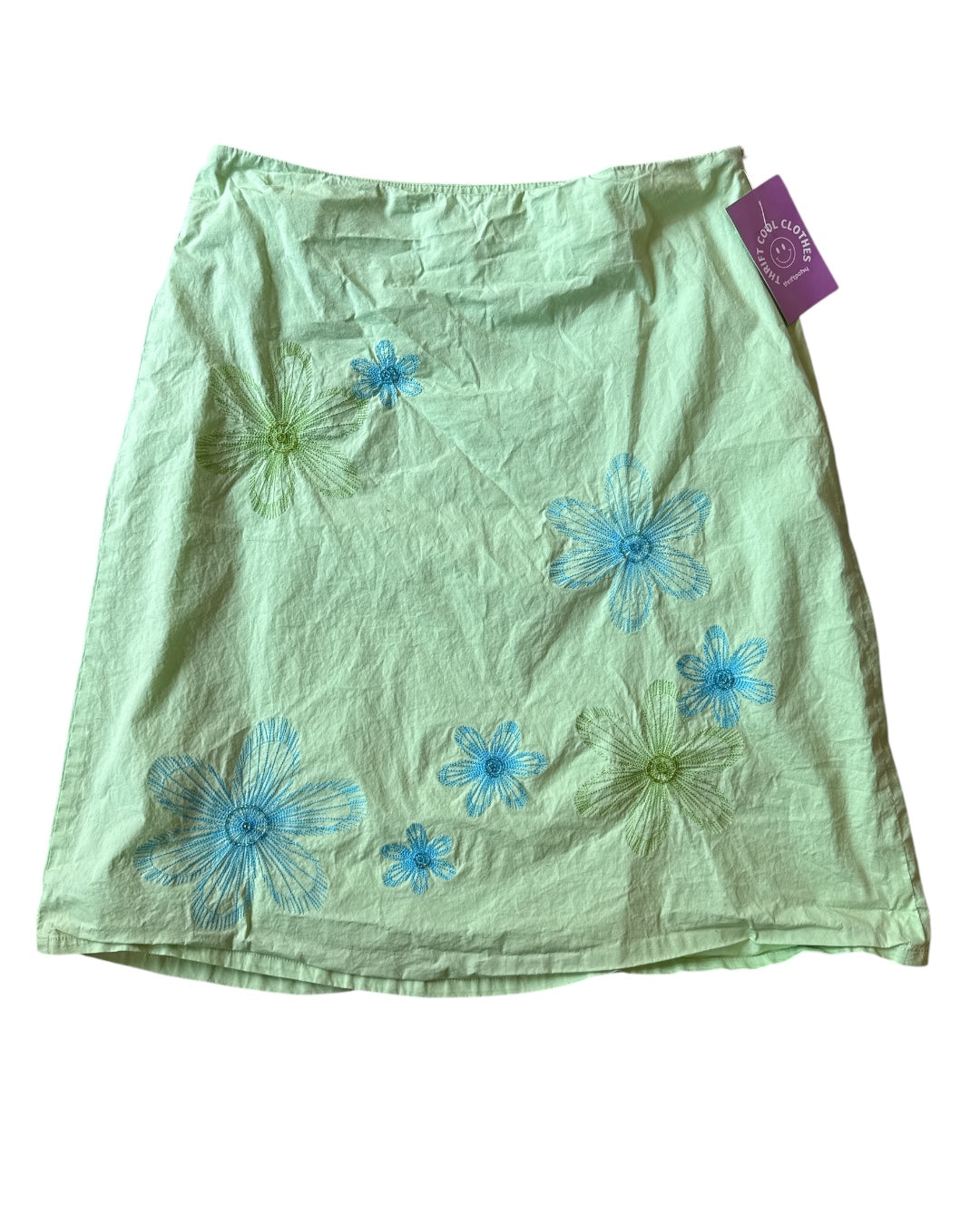 Neon green rafaella Embroidered beaded flower midi skirt, 8