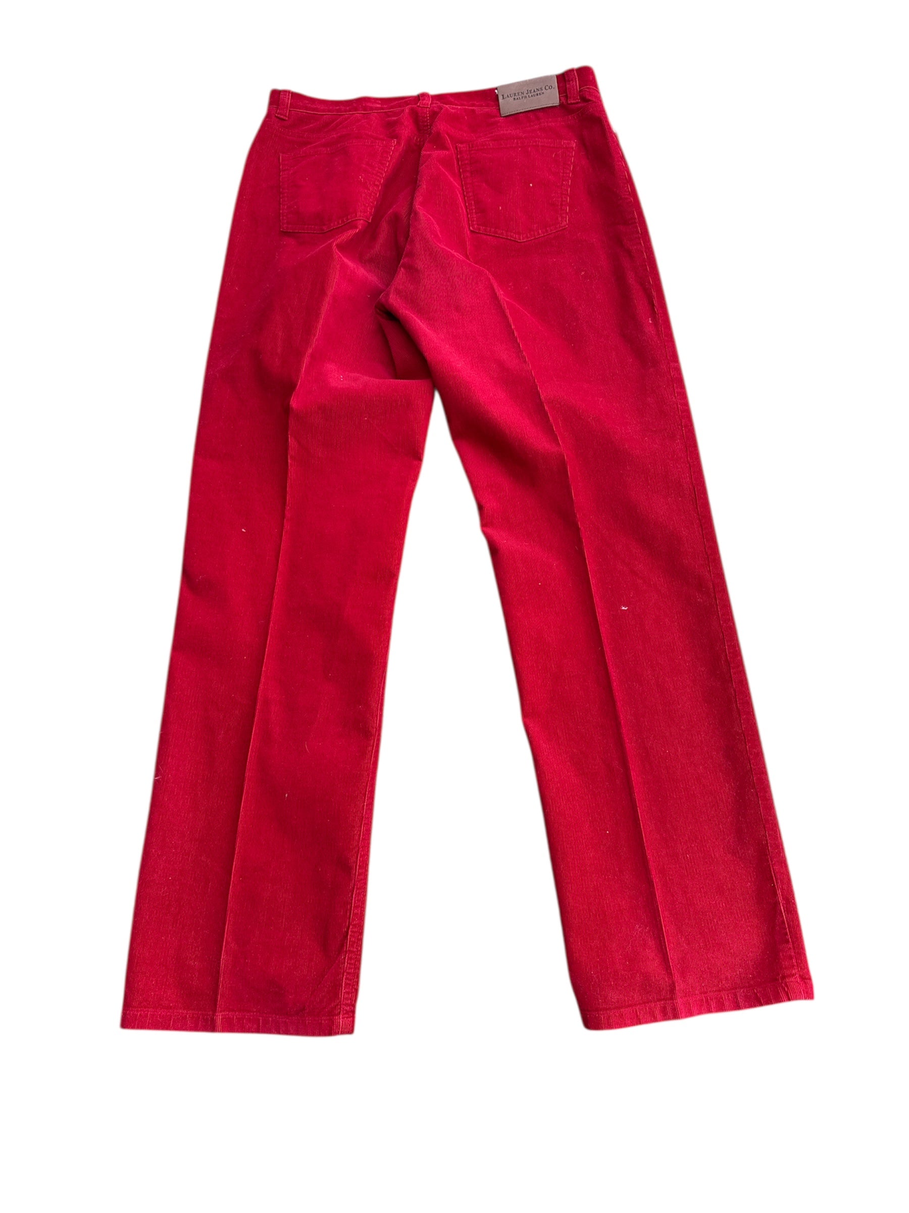 red lauren jeans cord flare pants, 12