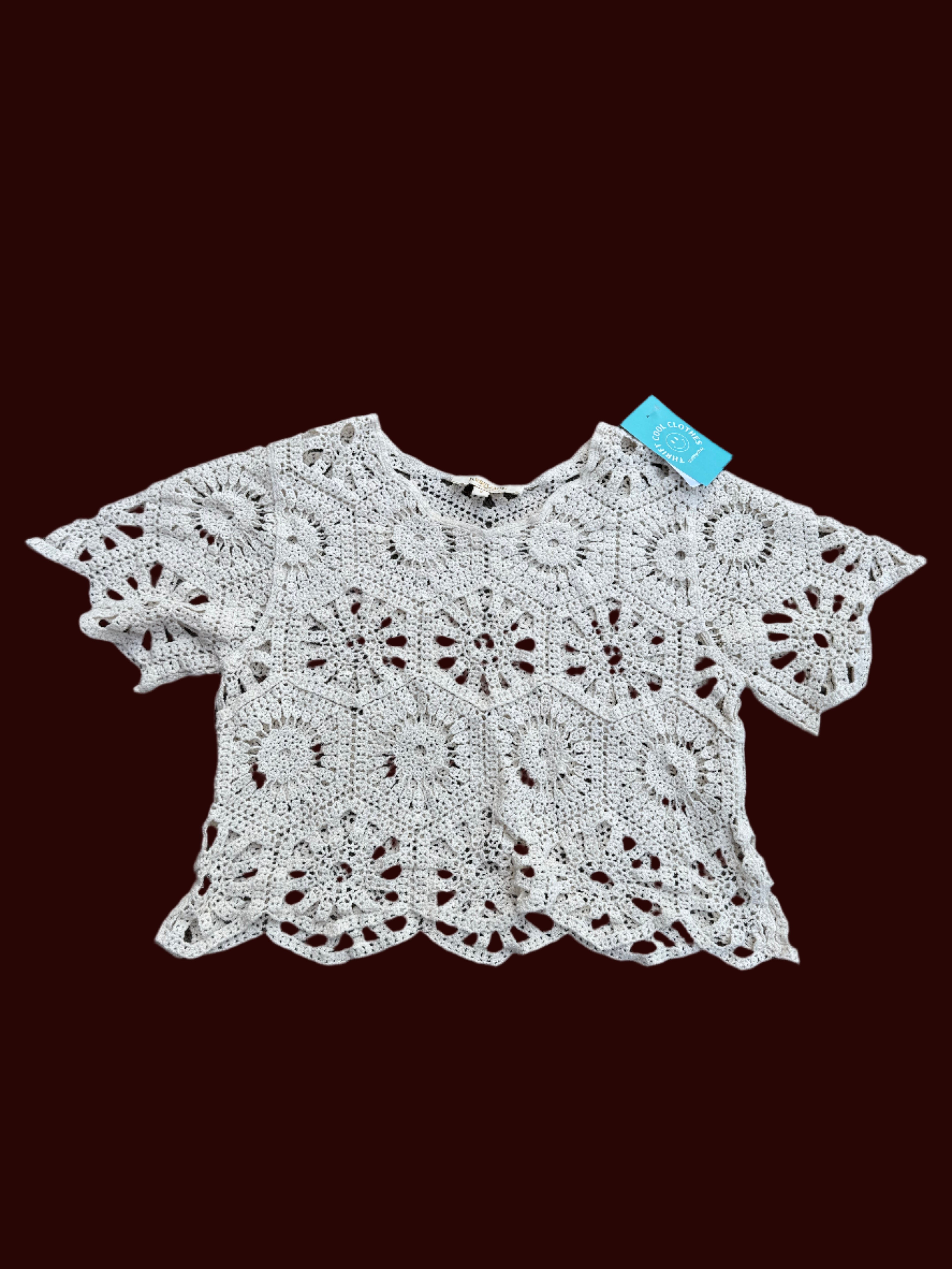 Cream Rebellion Crochet top, S