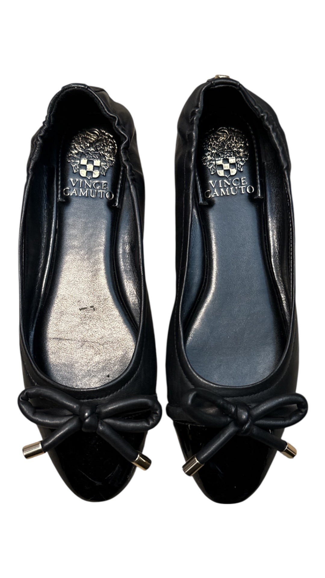 black vince camuto ballet bow toe flat, 8