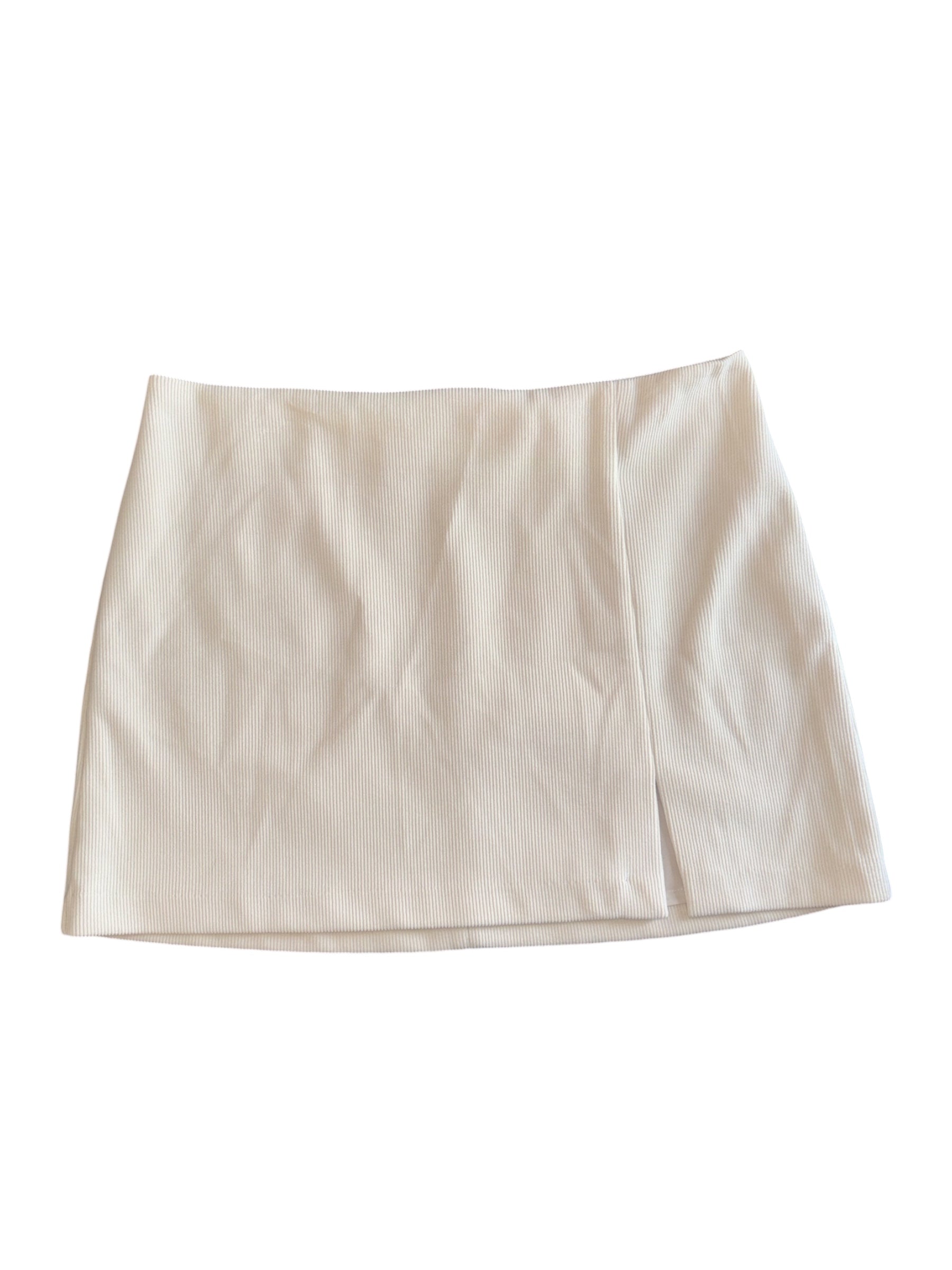 beige house of harlow cord mini skirt, L