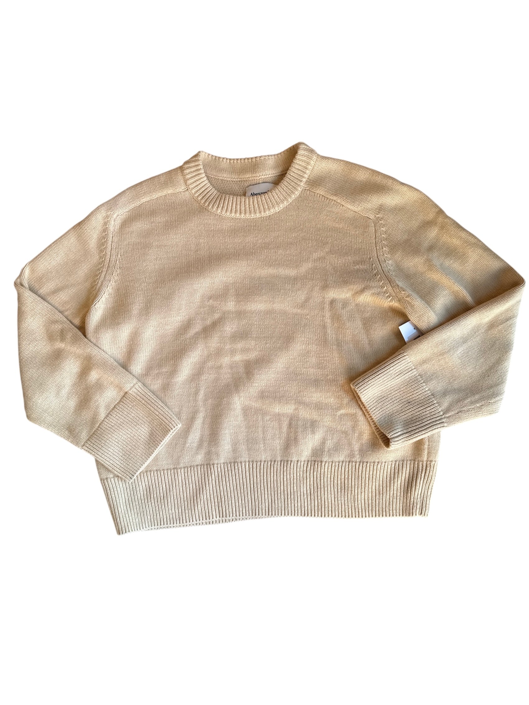 light yellow abercombie pullover sweater, m