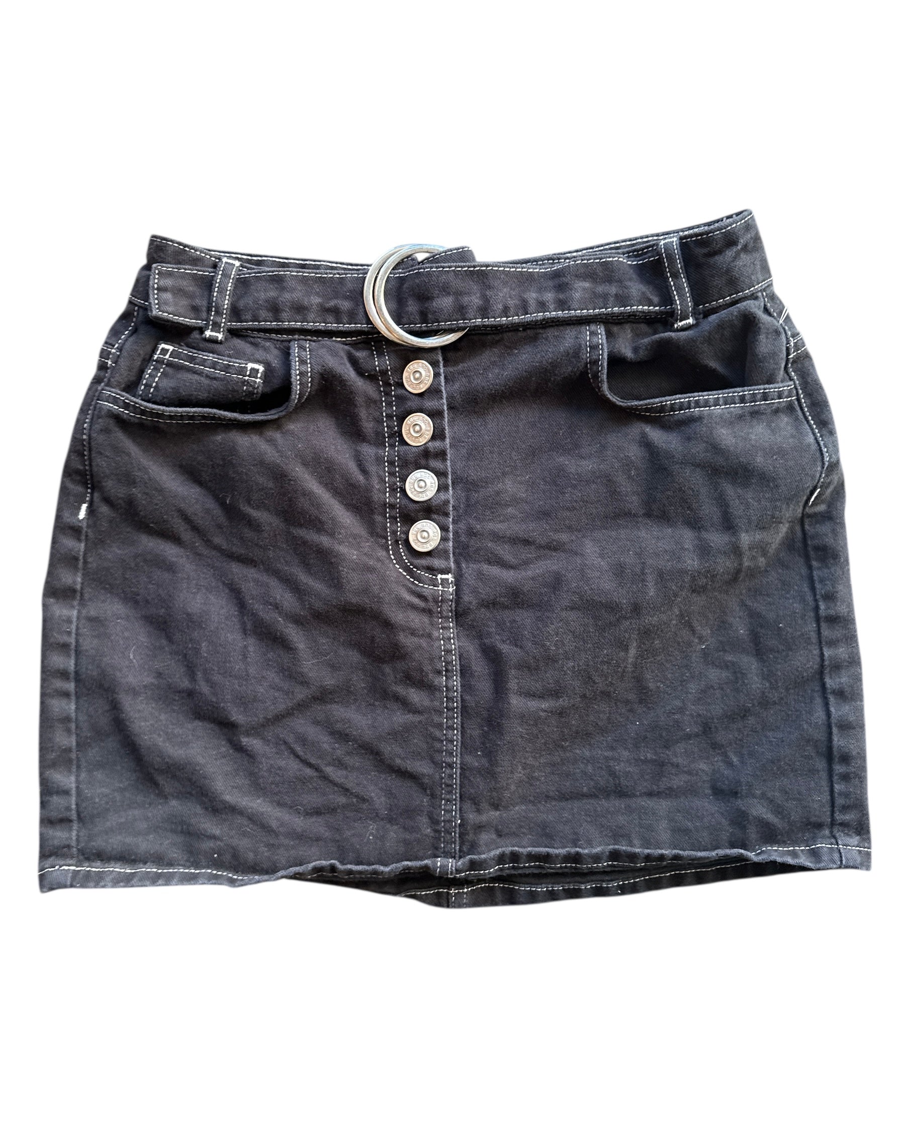 black bdg paperbag denim skirt, m