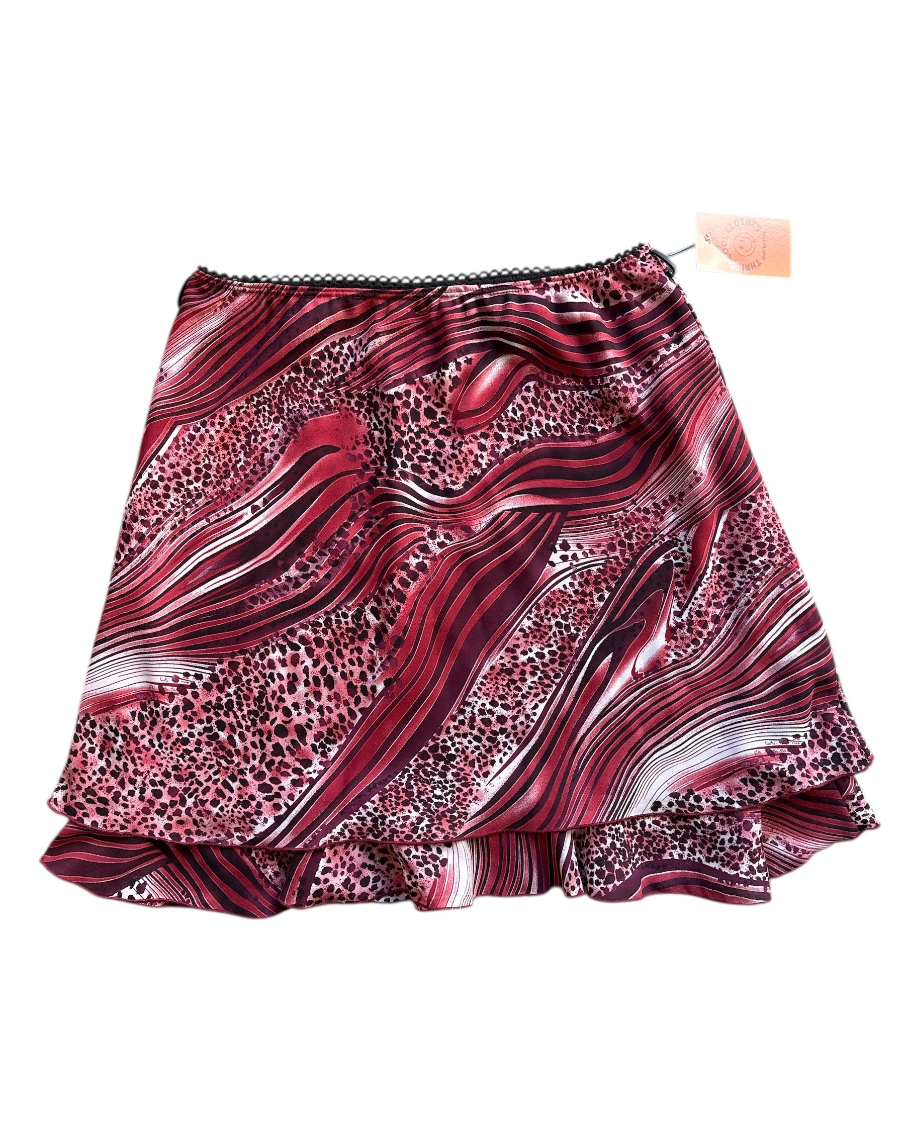 red brown black briggs multi animal print skirt, L