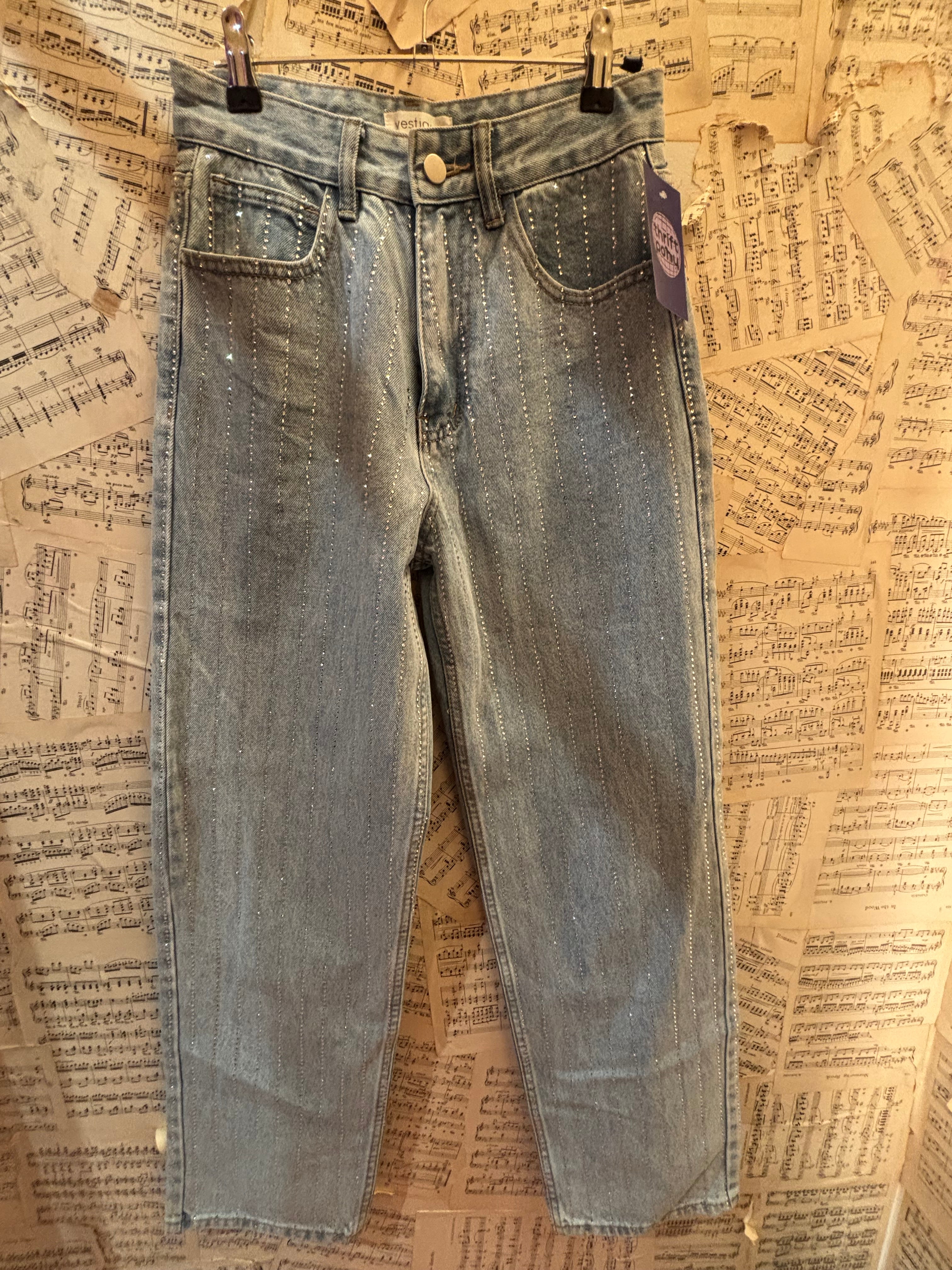 blue vestique sparkly jeans, s