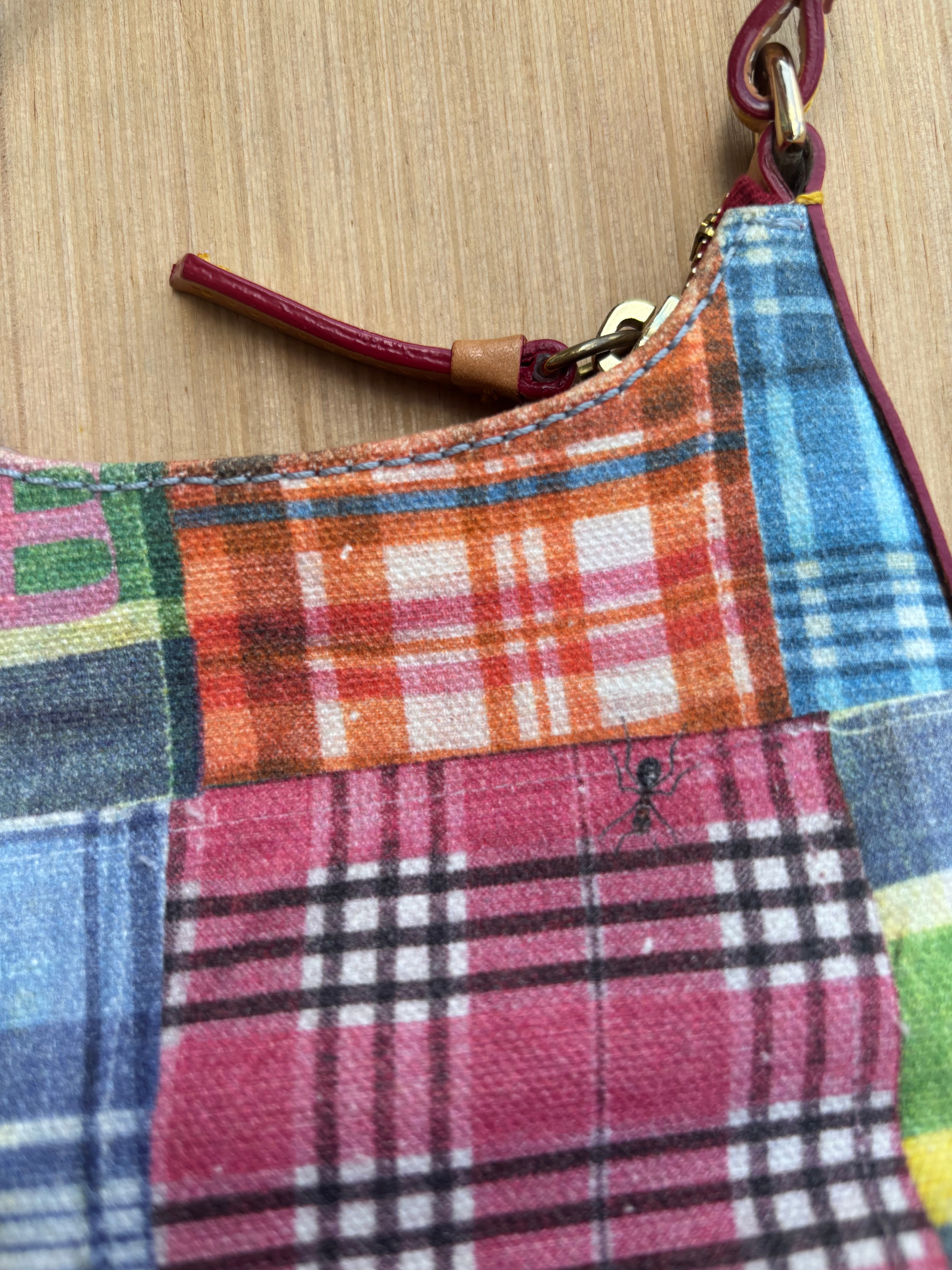 rainbow dooney & burke plaid ant bag