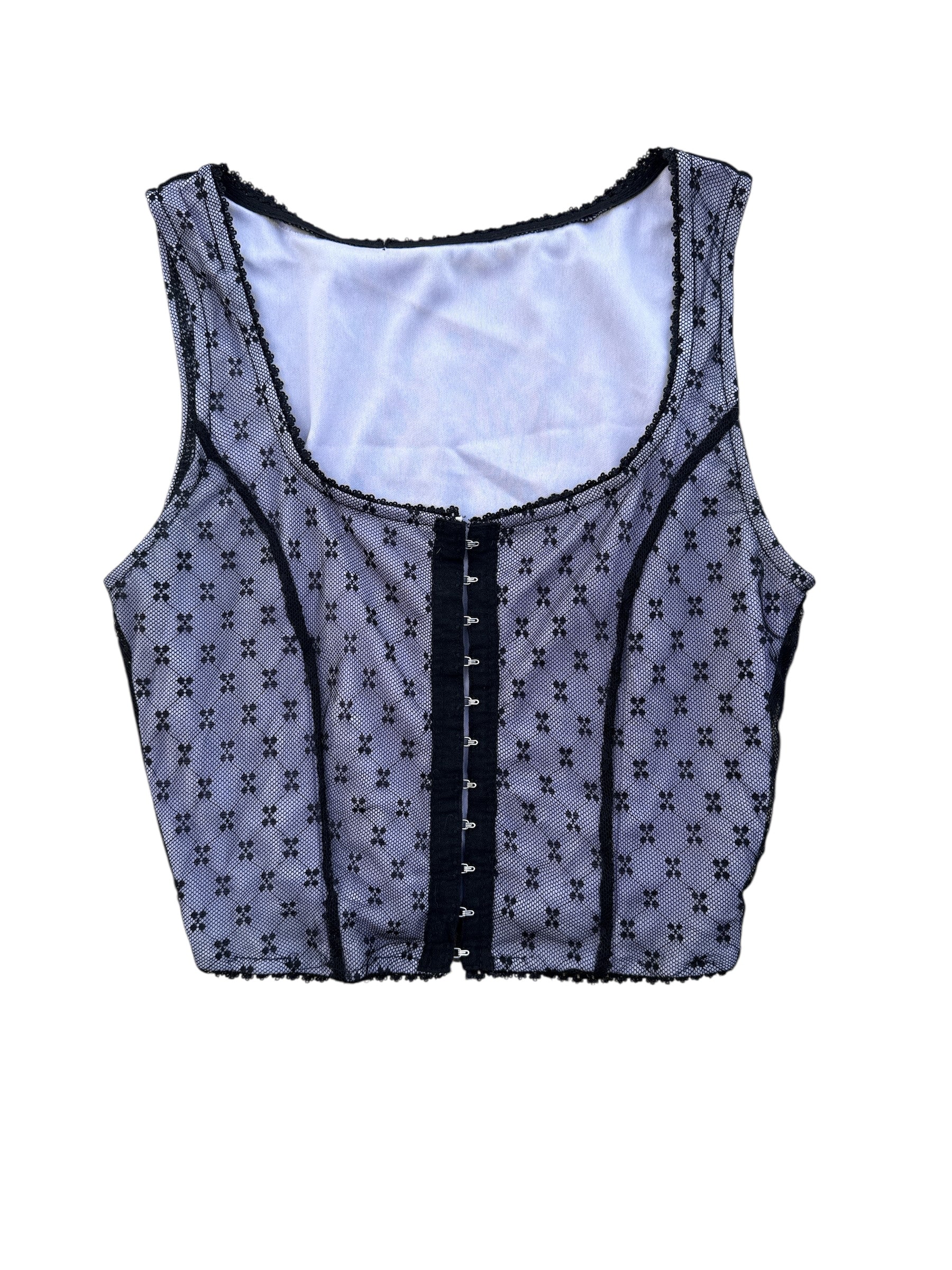 black and lilac  lacey tank