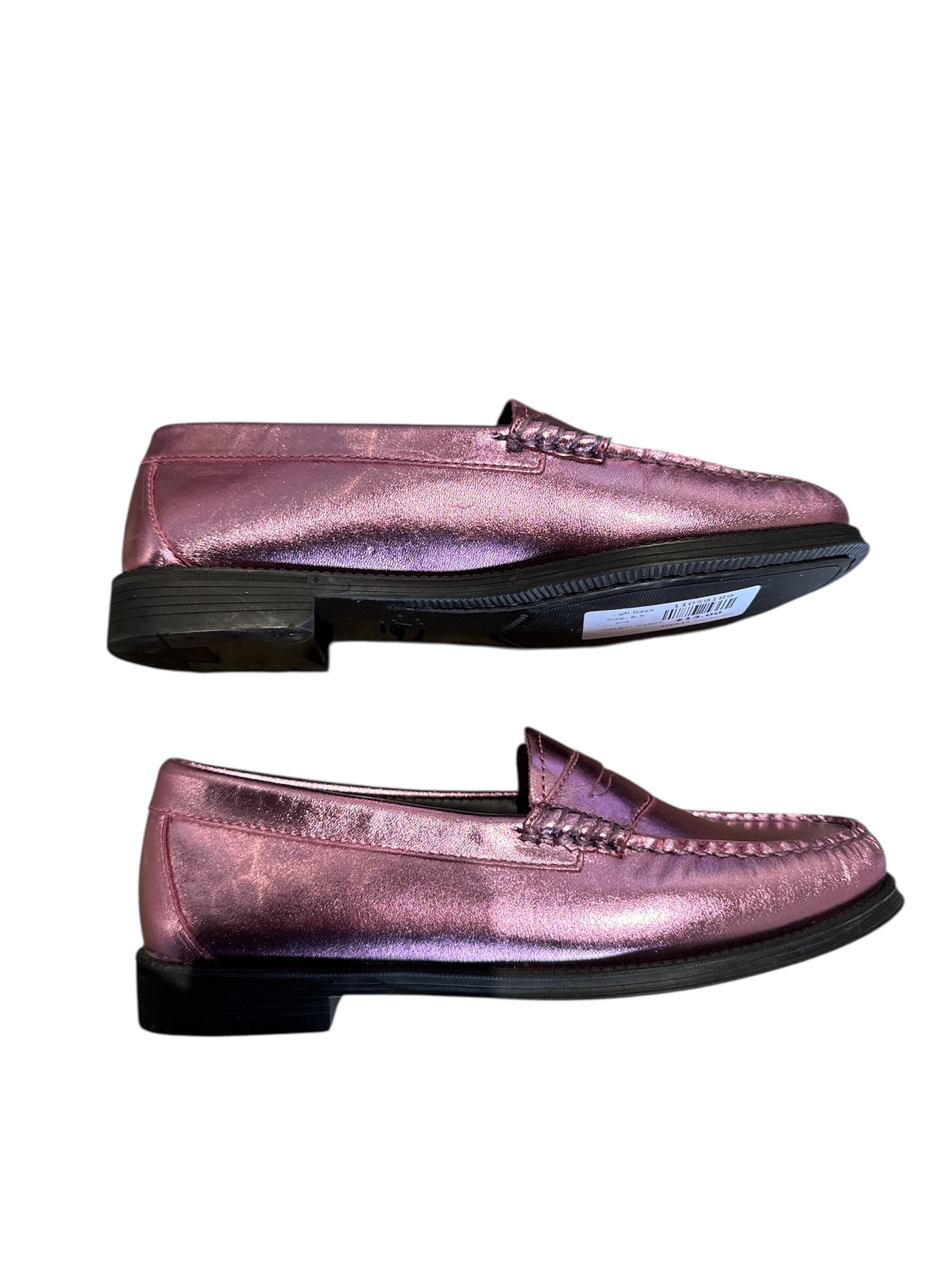 pink gh bass metallic loafers, 6.5