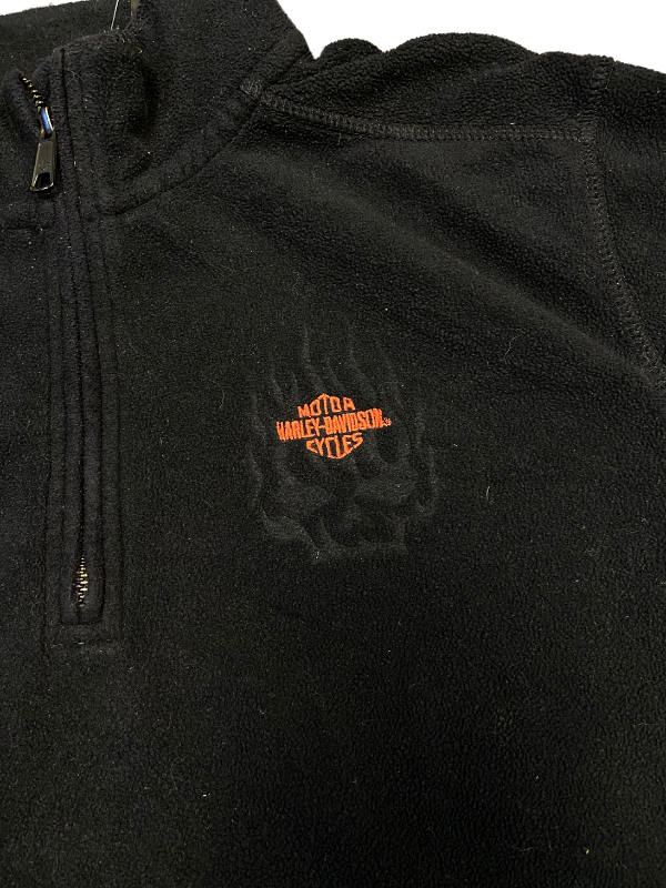 Black Harley Davidson Fleece half zip, L
