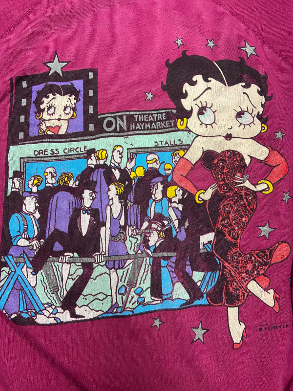 magenta Tultex vtg Betty Boop crewneck, XL