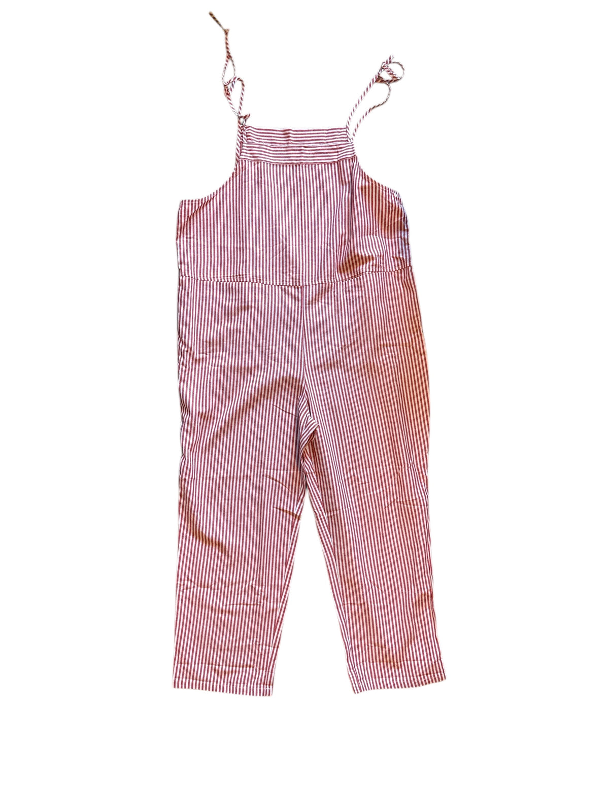 red white  striped overalls, xxl