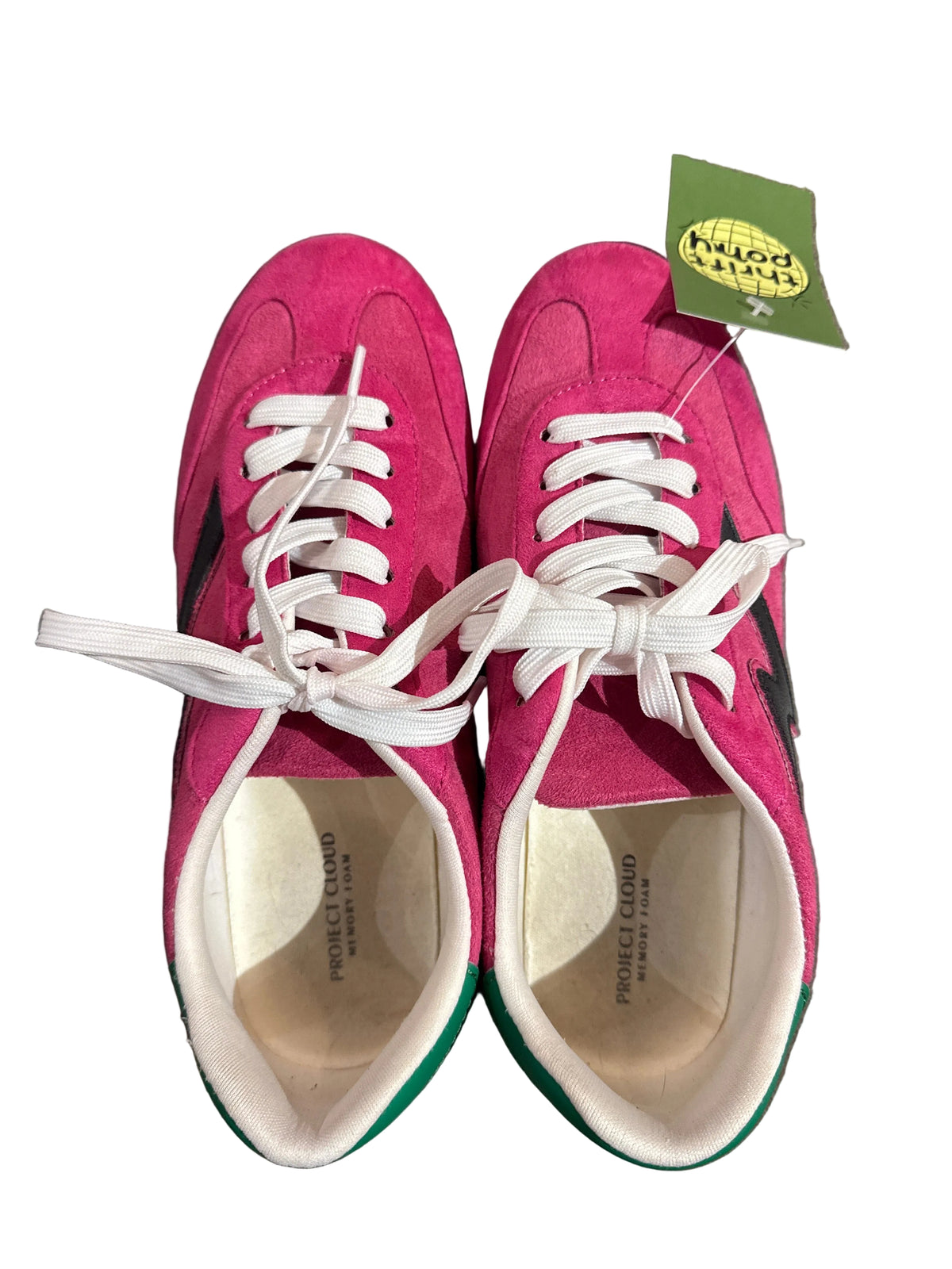pink green project cloud two tone sneakers, 8.5